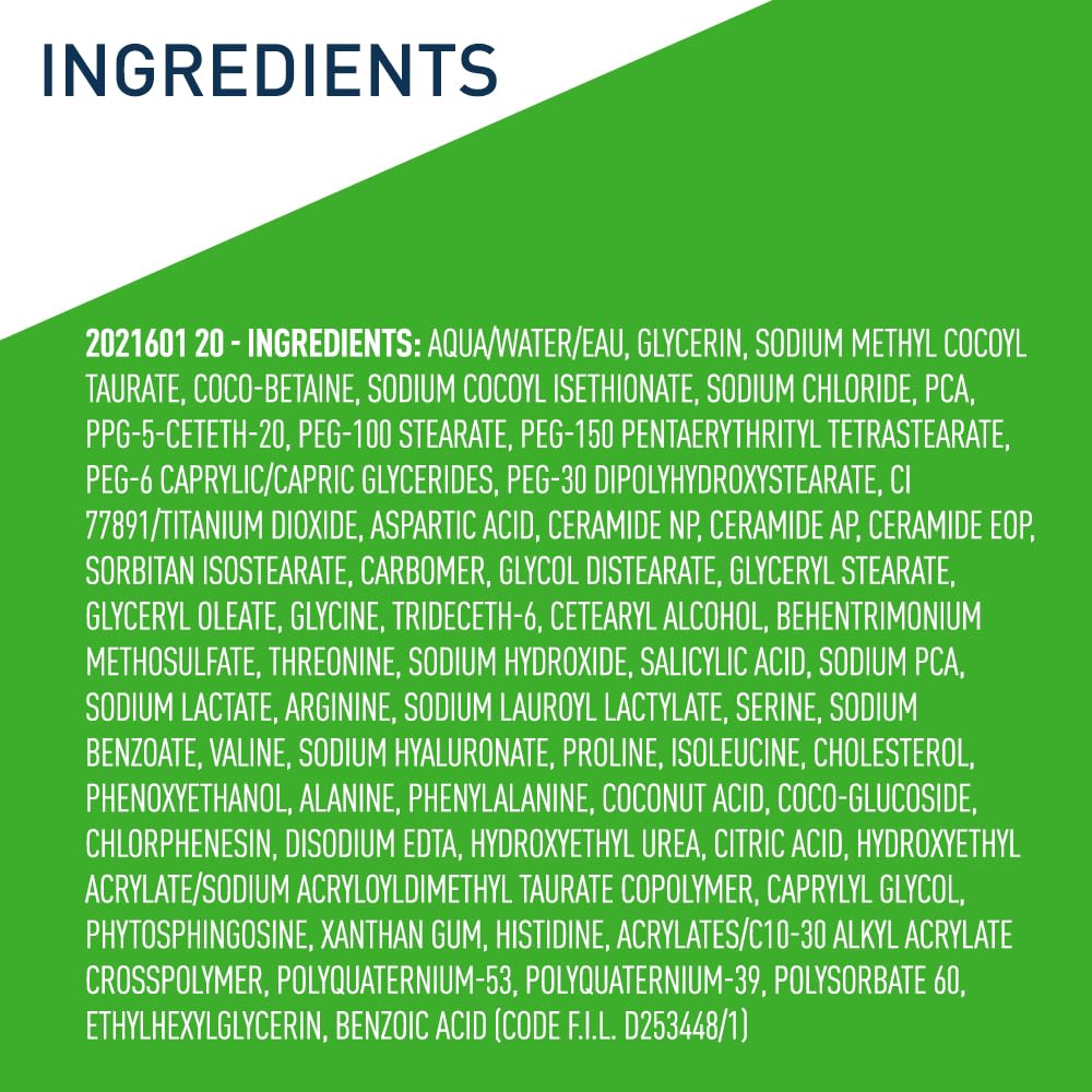CeraVe Hydrating Cream-to-Foam Cleanser, Makeup Remover Face Wash for Dry to Normal Skin, Hyaluronic Acid, Fragrance-Free, 19 fl oz detail image 9
