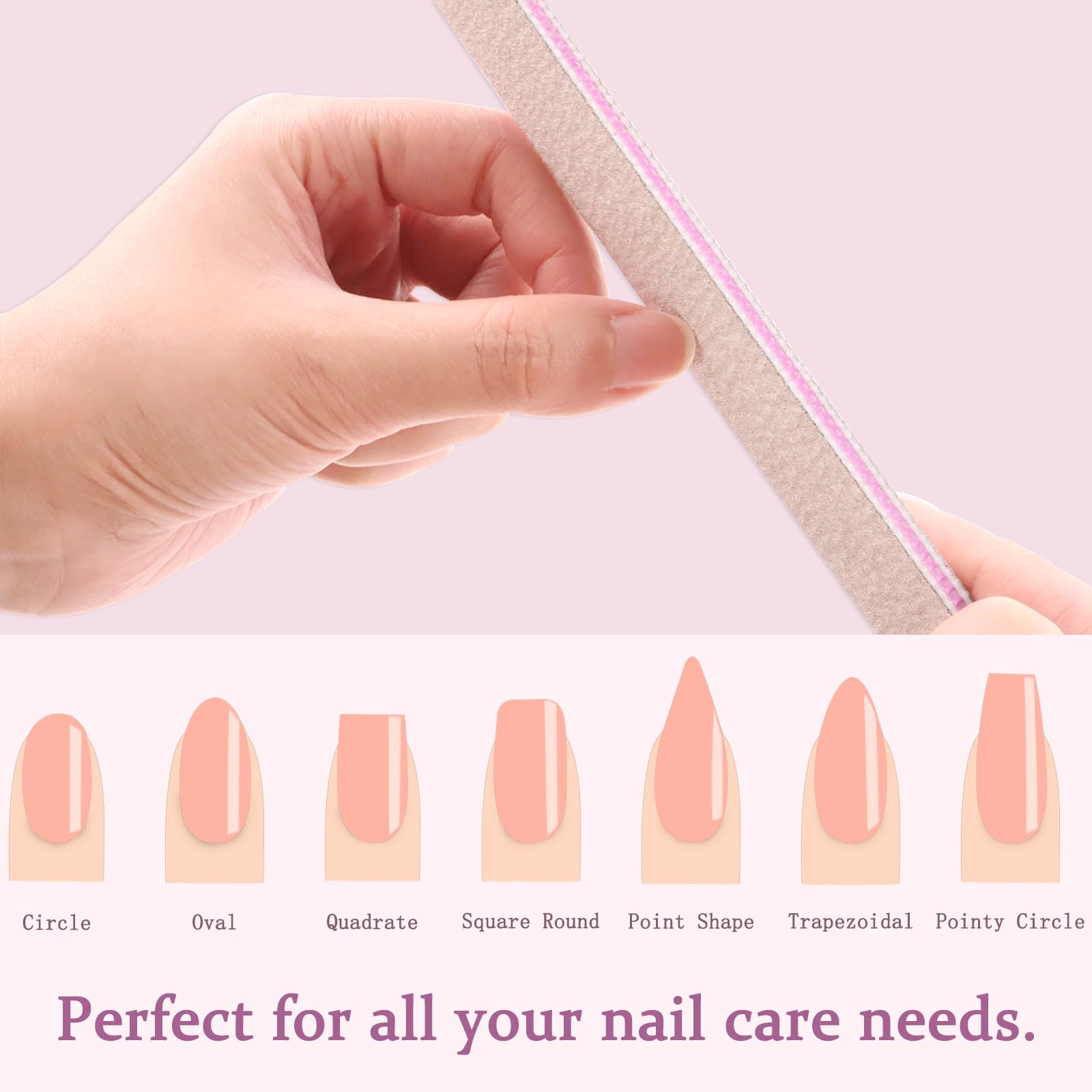 HeeYaa Nail File 12 PCS Professional Reusable 100/180 Grit Double Sides Washable Nail File Manicure Tools for Poly Nail Extension Gel and Acrylic Nails Tools Suit for Home Salon detail image 6