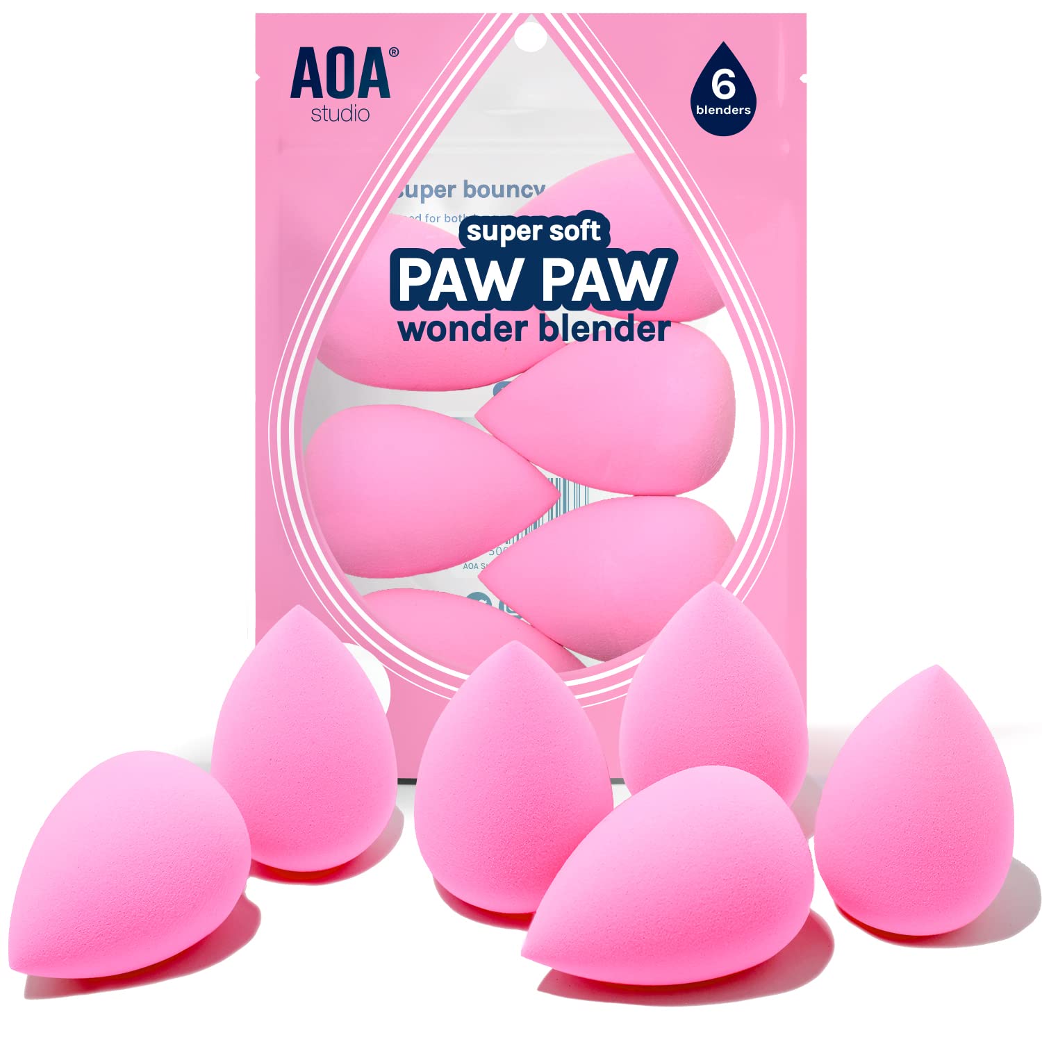 AOA Studio Collection Makeup Sponge Set, Latex-Free, 6-Pack detail image 1
