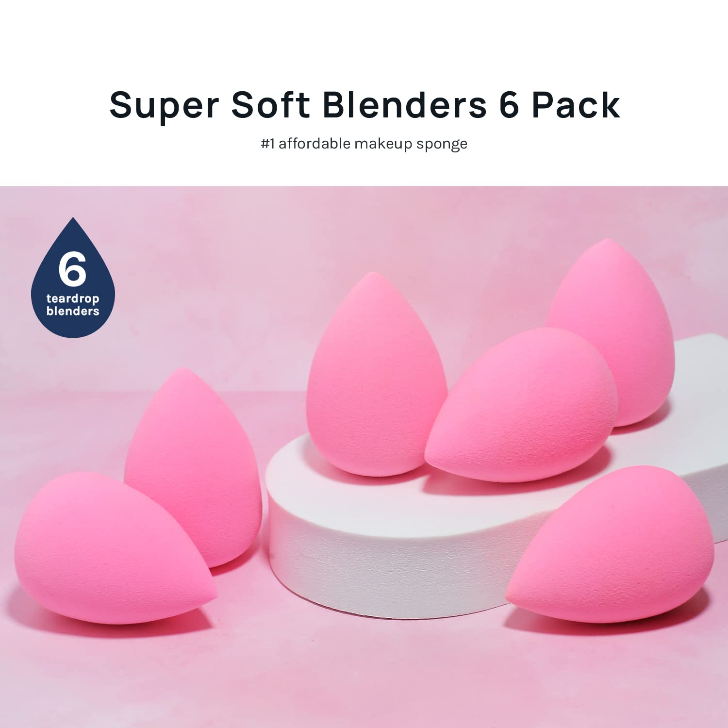 AOA Studio Collection Makeup Sponge Set, Latex-Free, 6-Pack detail image 3