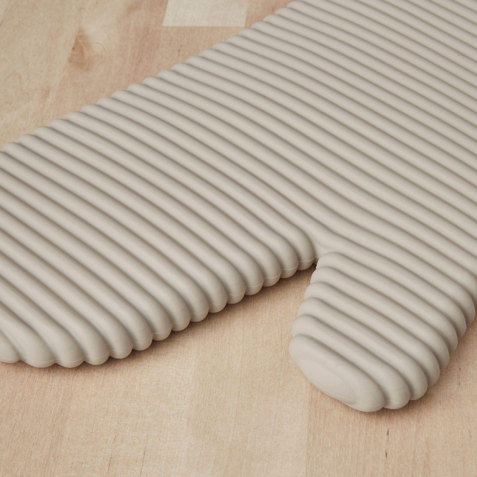 KITCHENAID Ribbed Soft Silicone Oven Mitt 2-Pack Set, 7. 5"x13", Milkshake Tan detail image 3