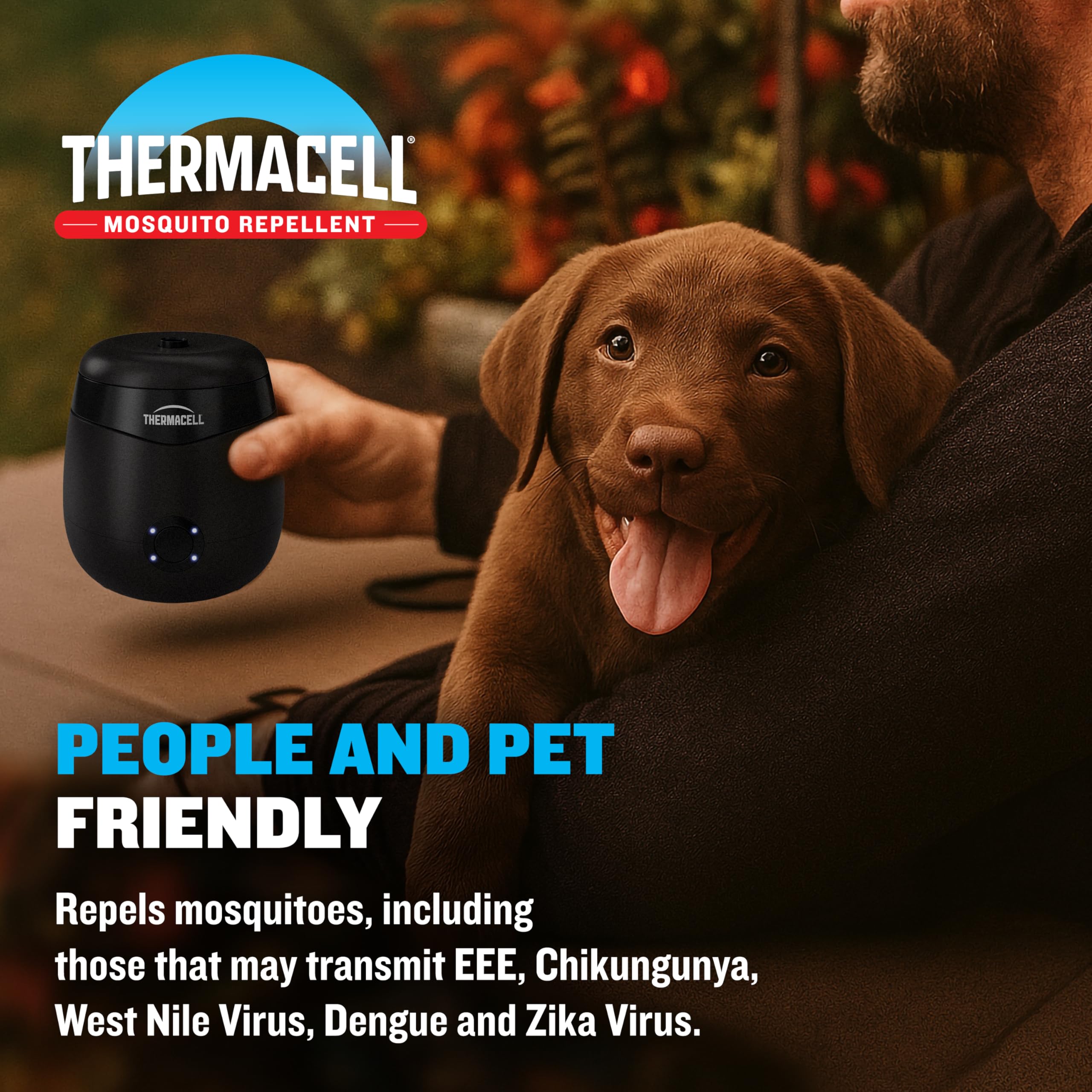 Thermacell E-ZoneGuard Patio Rechargeable Mosquito Repeller, 20-Foot Protection Zone, 5. 5-Hour Rechargeable Battery, 12-Hour Refill, DEET-Free, Black detail image 4