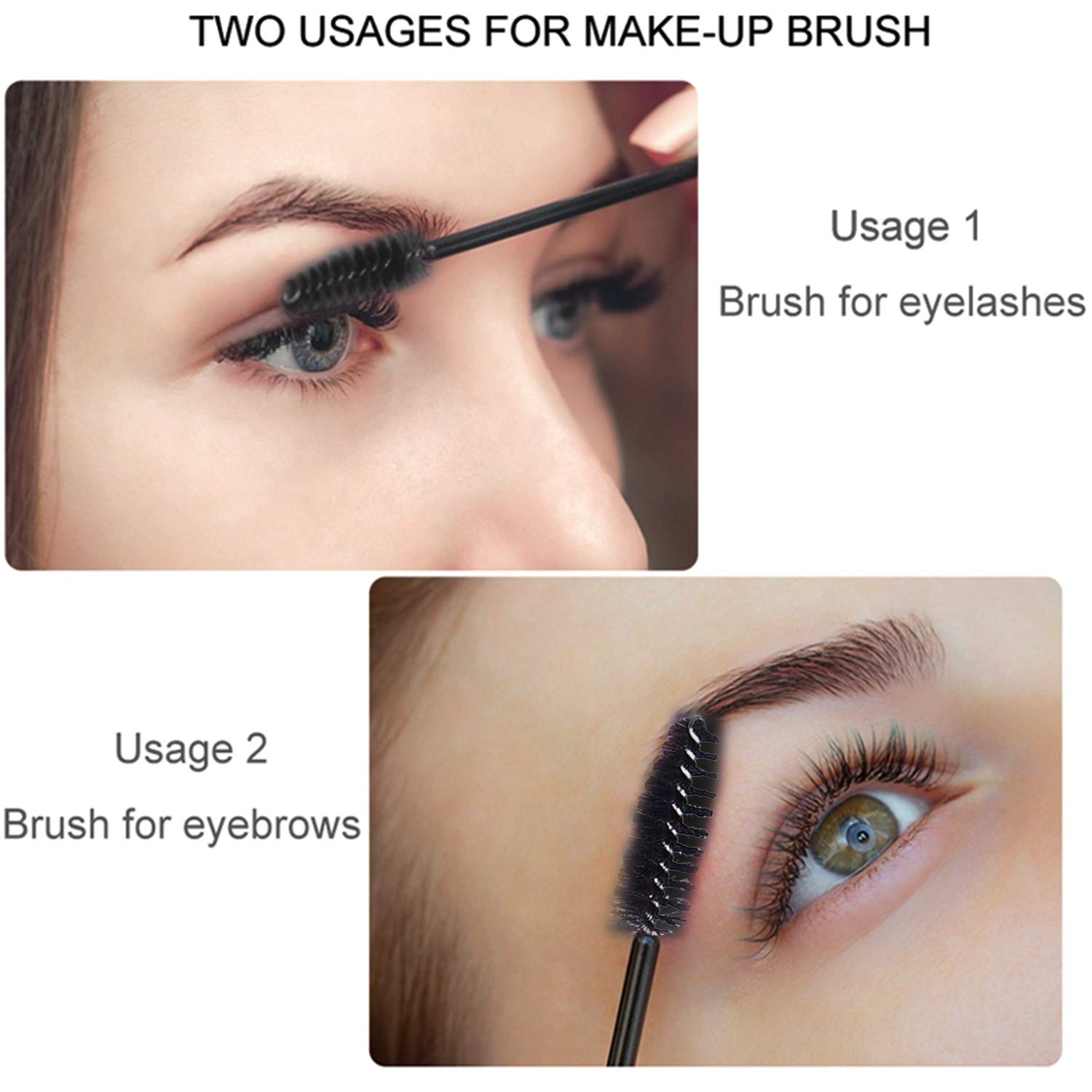 100 Pcs Disposable Eyelash Brushes for Eye Lashes and Makeup (Black) detail image 8