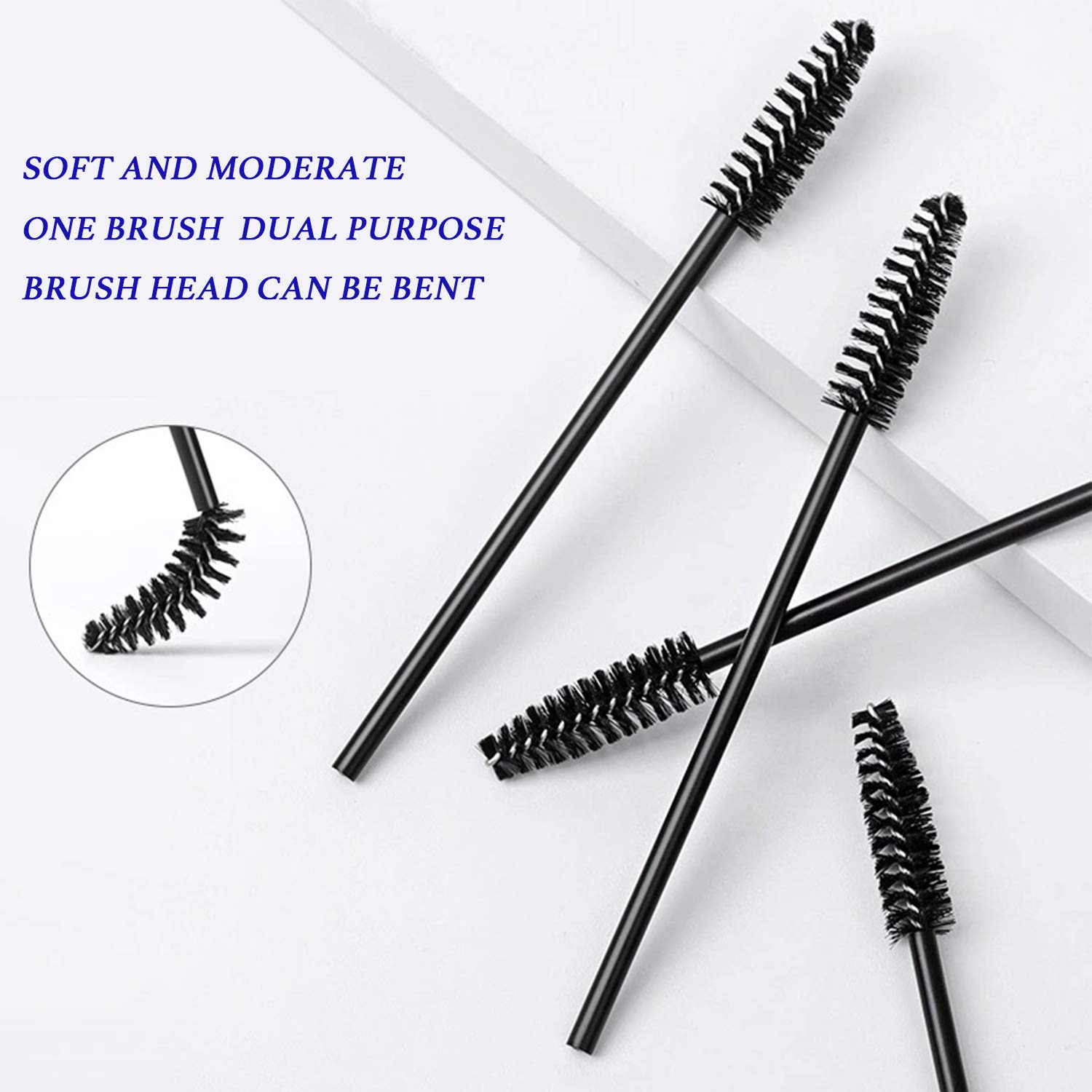 100 Pcs Disposable Eyelash Brushes for Eye Lashes and Makeup (Black) detail image 6