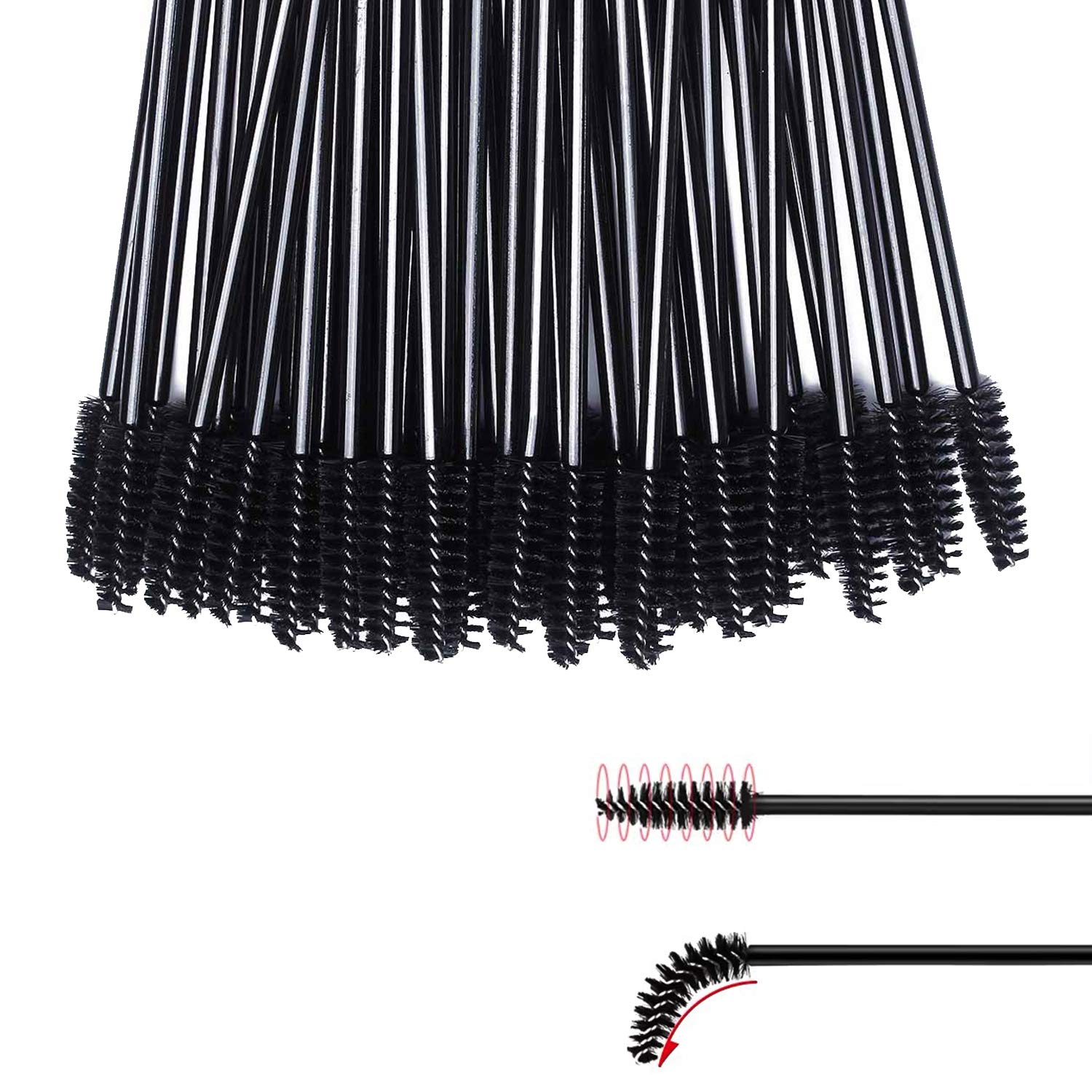 100 Pcs Disposable Eyelash Brushes for Eye Lashes and Makeup (Black) detail image 5