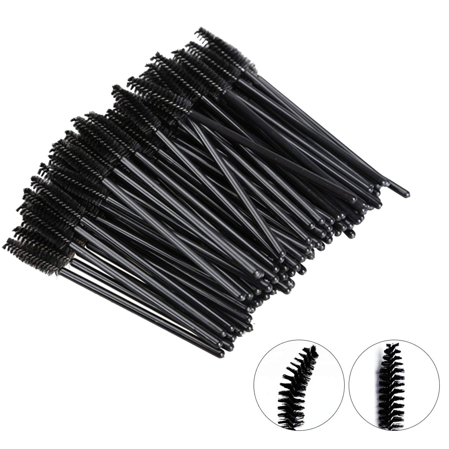 100 Pcs Disposable Eyelash Brushes for Eye Lashes and Makeup (Black) detail image 4