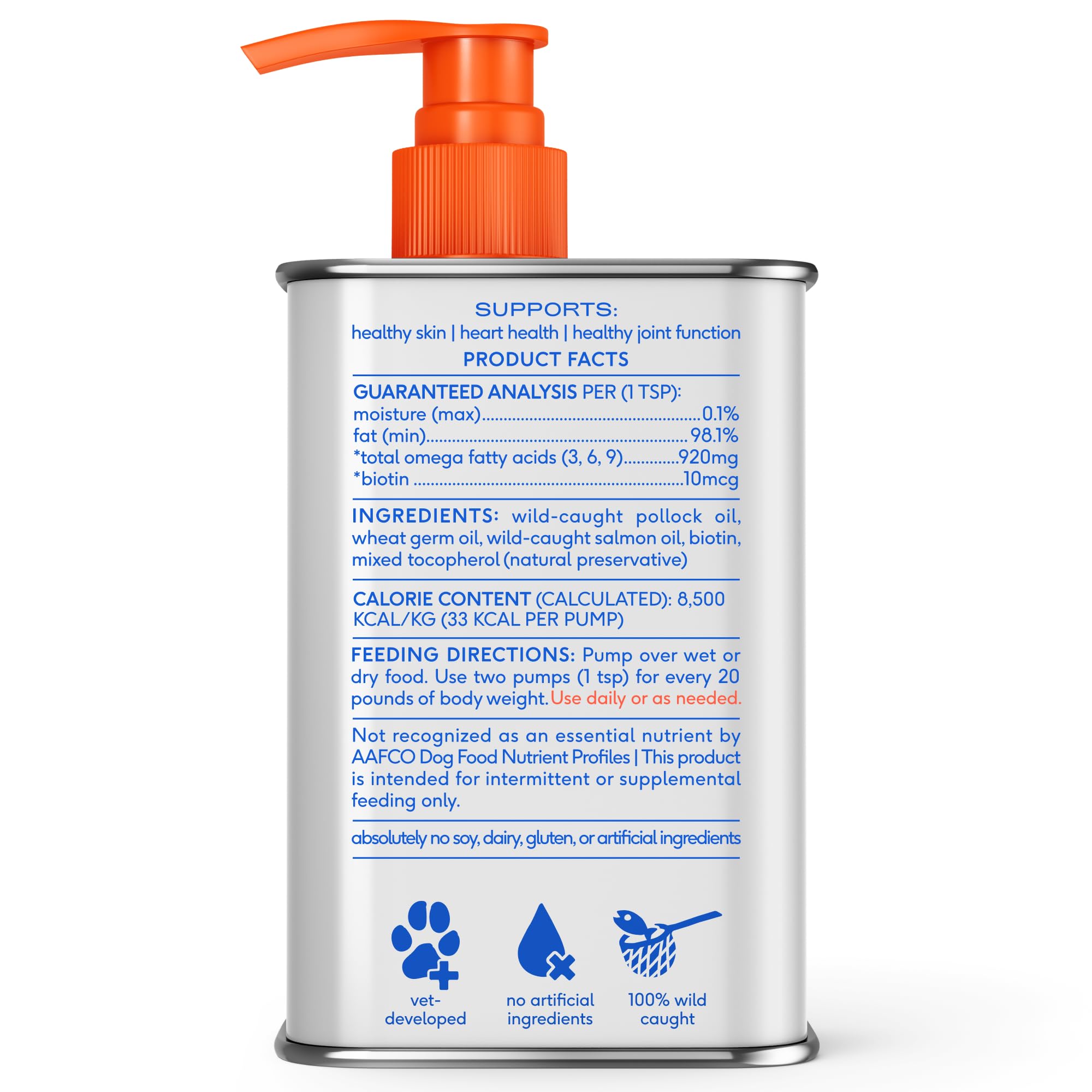 Native Pet Omega-3 Fish Oil for Dogs & Cats — Wild Alaskan Salmon & Pollock Oil, 8 oz detail image 9