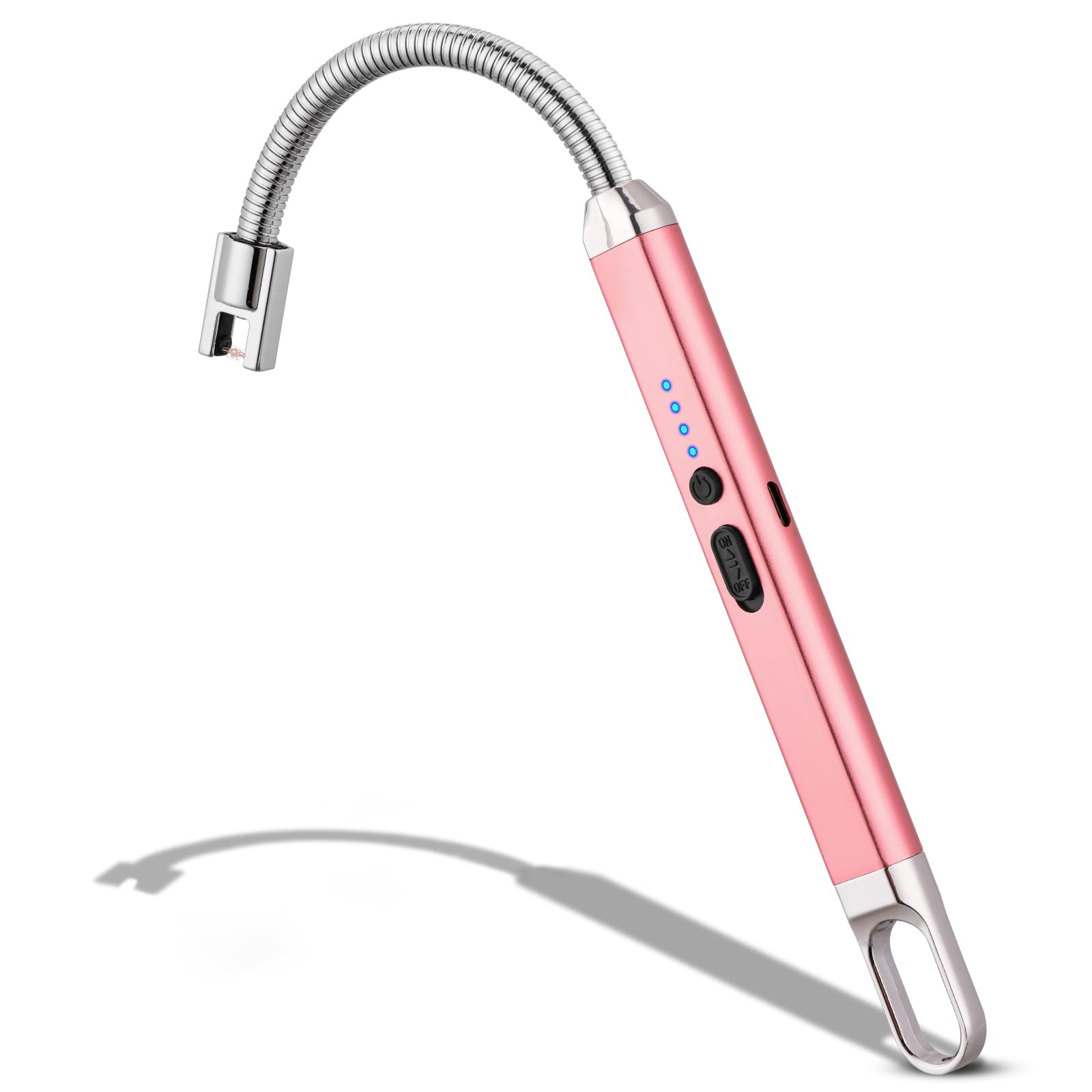 MEIRUBY Electric Rechargeable Arc Lighter — USB Windproof Long Neck, Flexible 360° for Candles, BBQ, Camping, Cigar, Gifts (Rose Gold) detail image 1