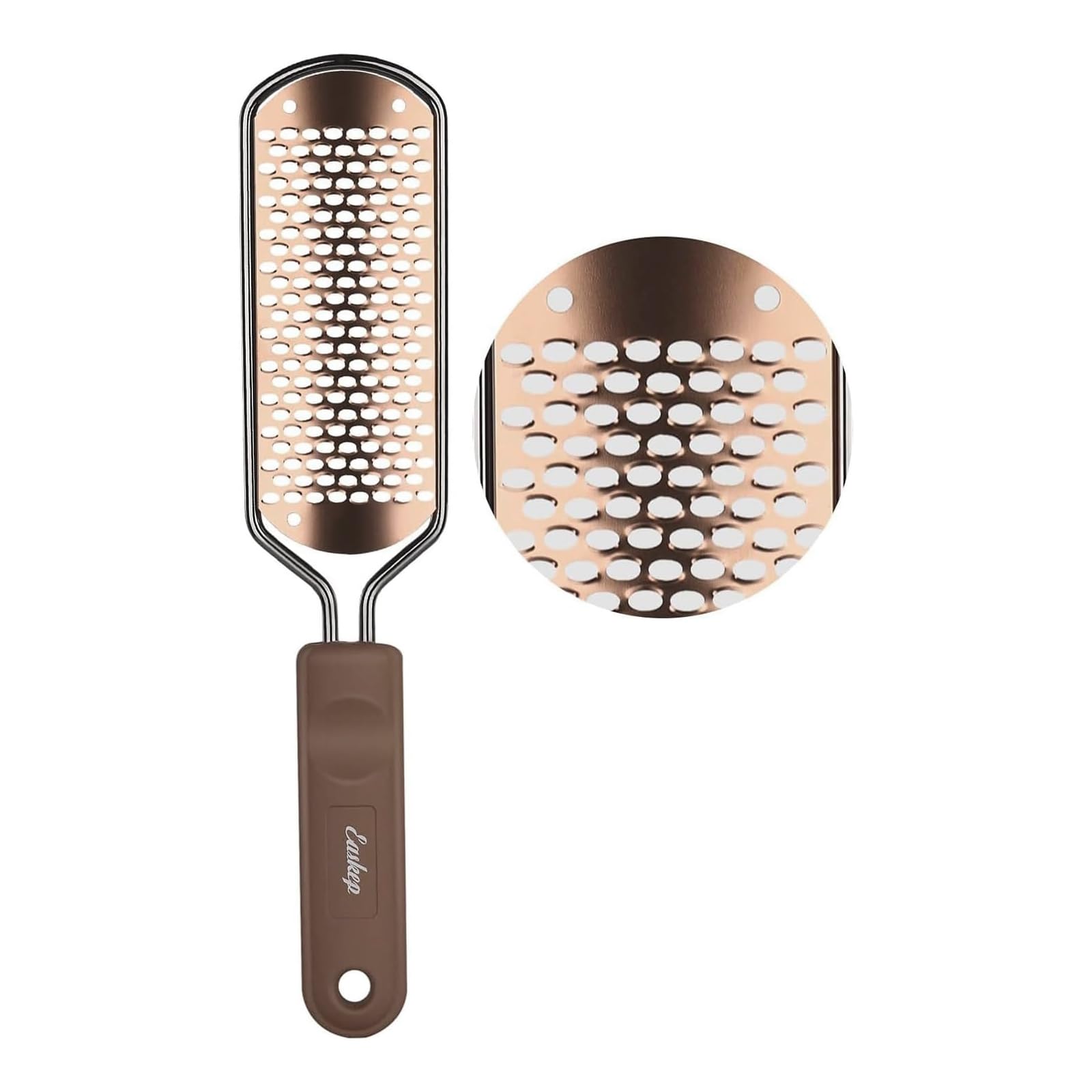 Foot File Foot Scrubber Pedicure - Callus Remover for Feet Easkep Professional Grater Rasp Foot Scraper Corns Callous Removers Cracked Dead Skin Remover for Dry and Wet Feet (Golden) detail image 1