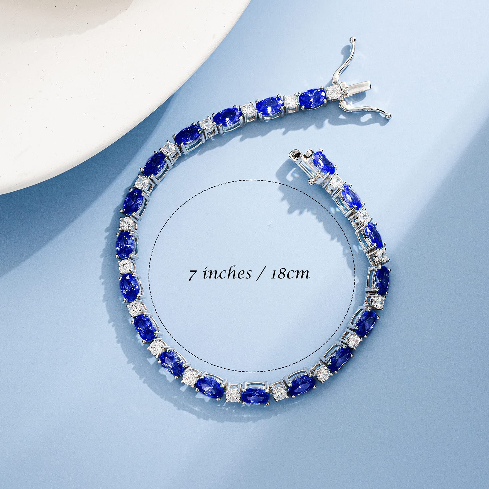 FANCIME Birthstone Bracelets Sterling Silver Tennis Bracelets Charm Fine Jewelry Birthday Gifts for Women 7" detail image 2