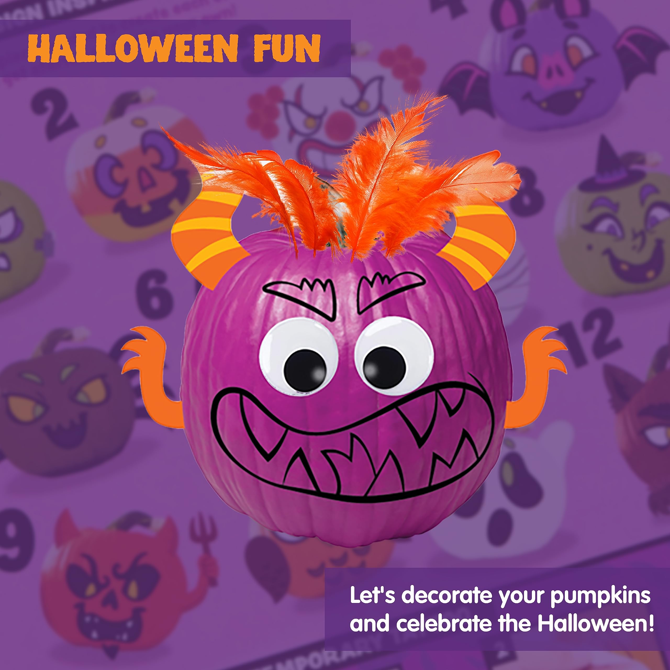 Klever Kits Halloween Pumpkin Painting Craft Kit — Party Gift & DIY Pumpkin Decorations detail image 3