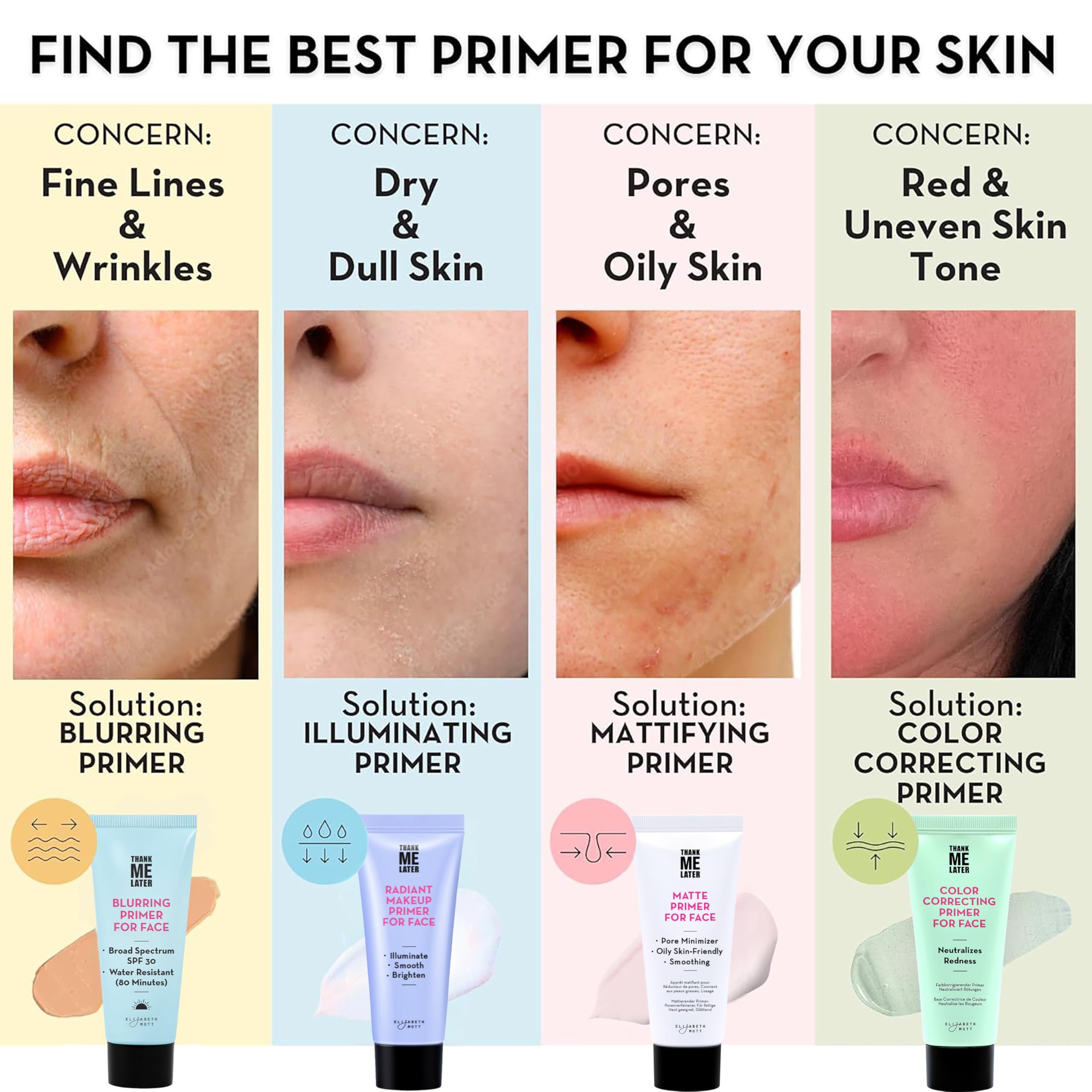 Elizabeth Mott Thank Me Later Pore Blurring Primer SPF 30, 30 g — Lightweight Hydrating, Semi-Matte Soft-Focus Finish, Cruelty-Free detail image 9