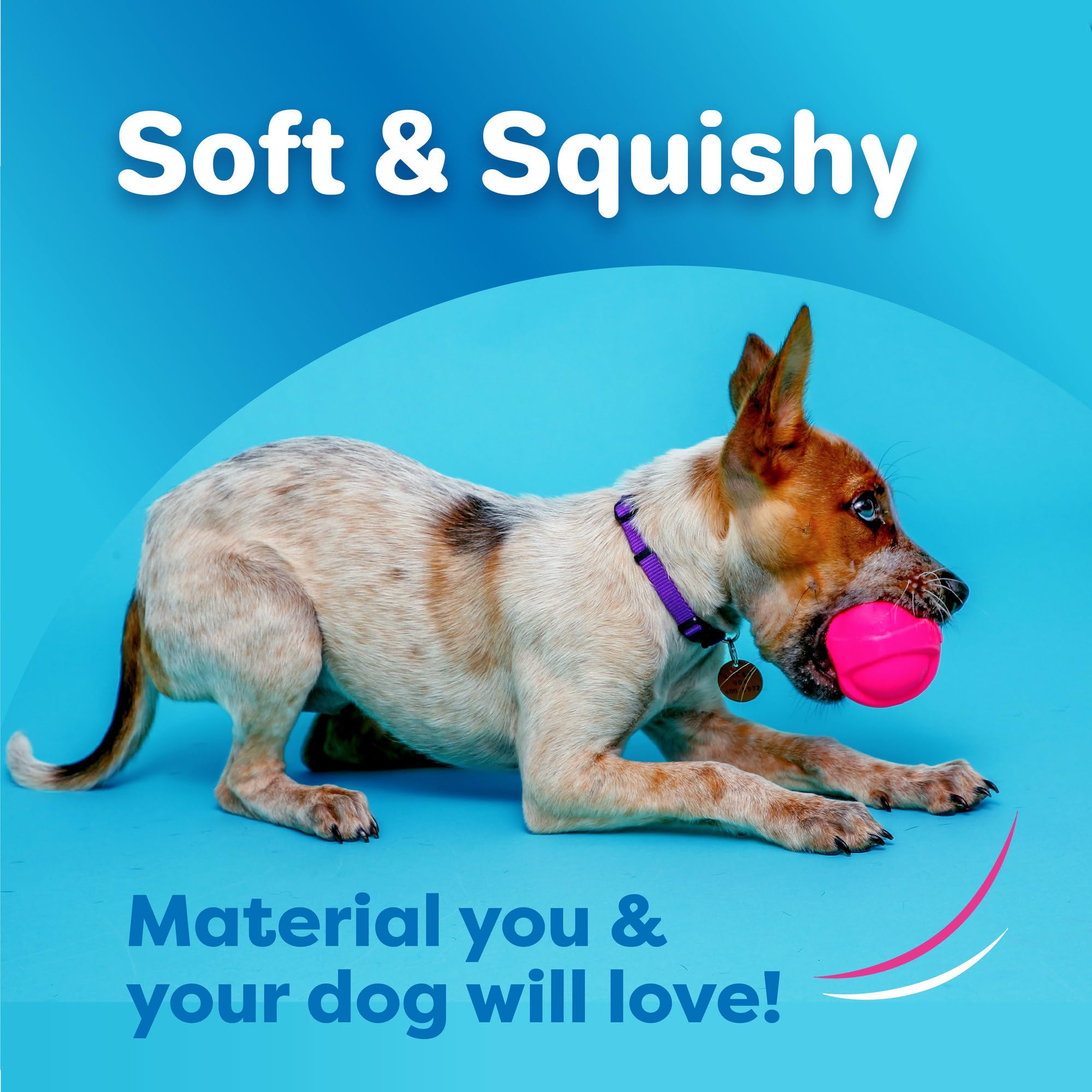 Hartz DuraPlay Squeaky Ball Dog Toy, Neon Green/Pink/Orange, Large, 3-Pack detail image 2