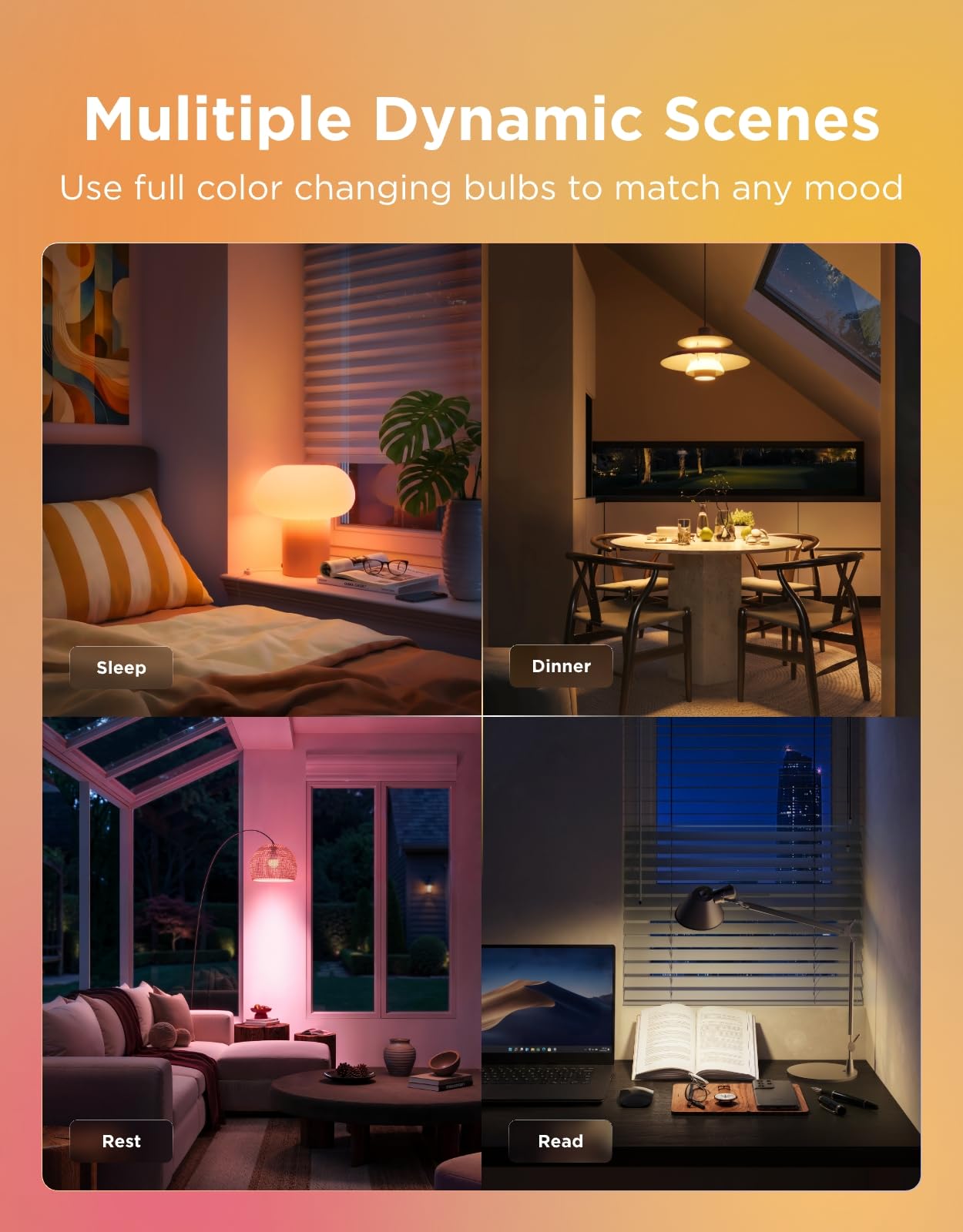 Govee Smart Light Bulbs, Color Changing Light Bulb, Work with Alexa and Google Assistant, 16 Million Colors RGBWW, WiFi & Bluetooth LED Light Bulbs, Music Sync, A19, 800 Lumens, 4 Pack detail image 6