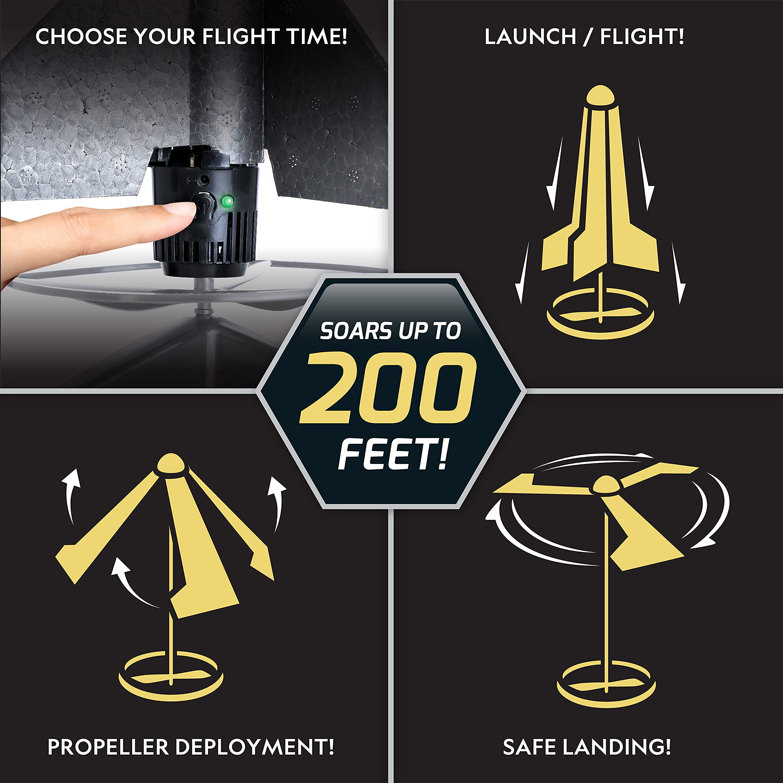 National Geographic Motorized Rocket Launcher – Rechargeable Air Rocket Toy, Launches up to 200 ft, Outdoor STEM Toy for Kids Ages 8–12 detail image 4