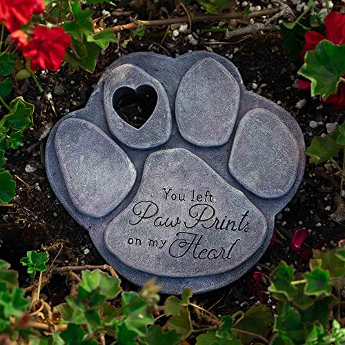 iHeartDogs Pet Memorial Garden Stone - "You Left Paw Prints On My Heart" - Dog or Cat Bereavement Gift detail image 7
