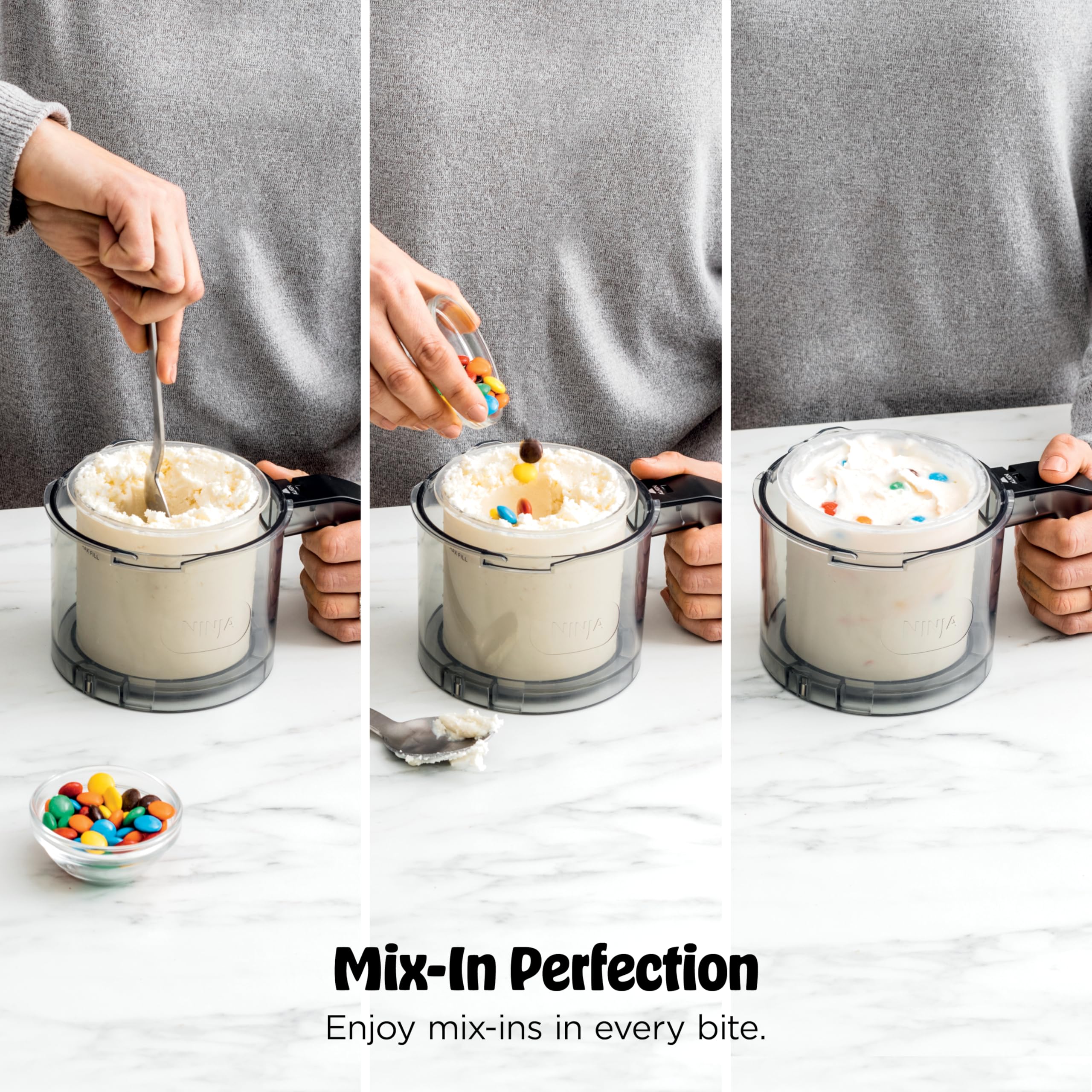 Ninja CREAMi Ice Cream Maker | 7-in-1 – Ice Cream, Gelato, Sorbet, Milkshakes, Mix-ins, Smoothie Bowls | Includes 16 oz Dishwasher-Safe Pint & Storage Lid | Black | NC299AMZ detail image 5