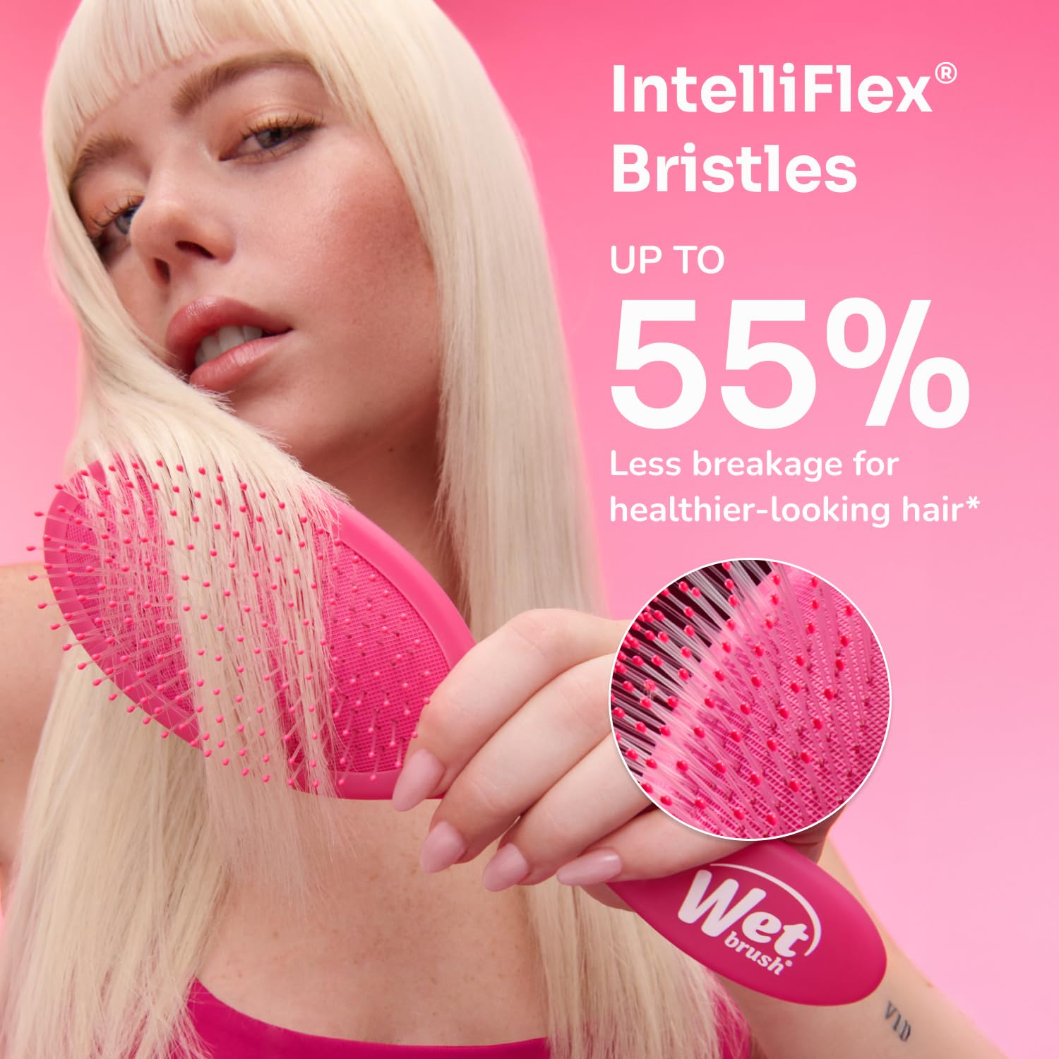 Wet Brush Original Detangler Brush - Metallic Marble, Onyx - All Hair Types - Ultra-Soft IntelliFlex Bristles Glide Through Tangles with Ease - Pain-Free Comb for Men, Women, Boys and Girls detail image 6