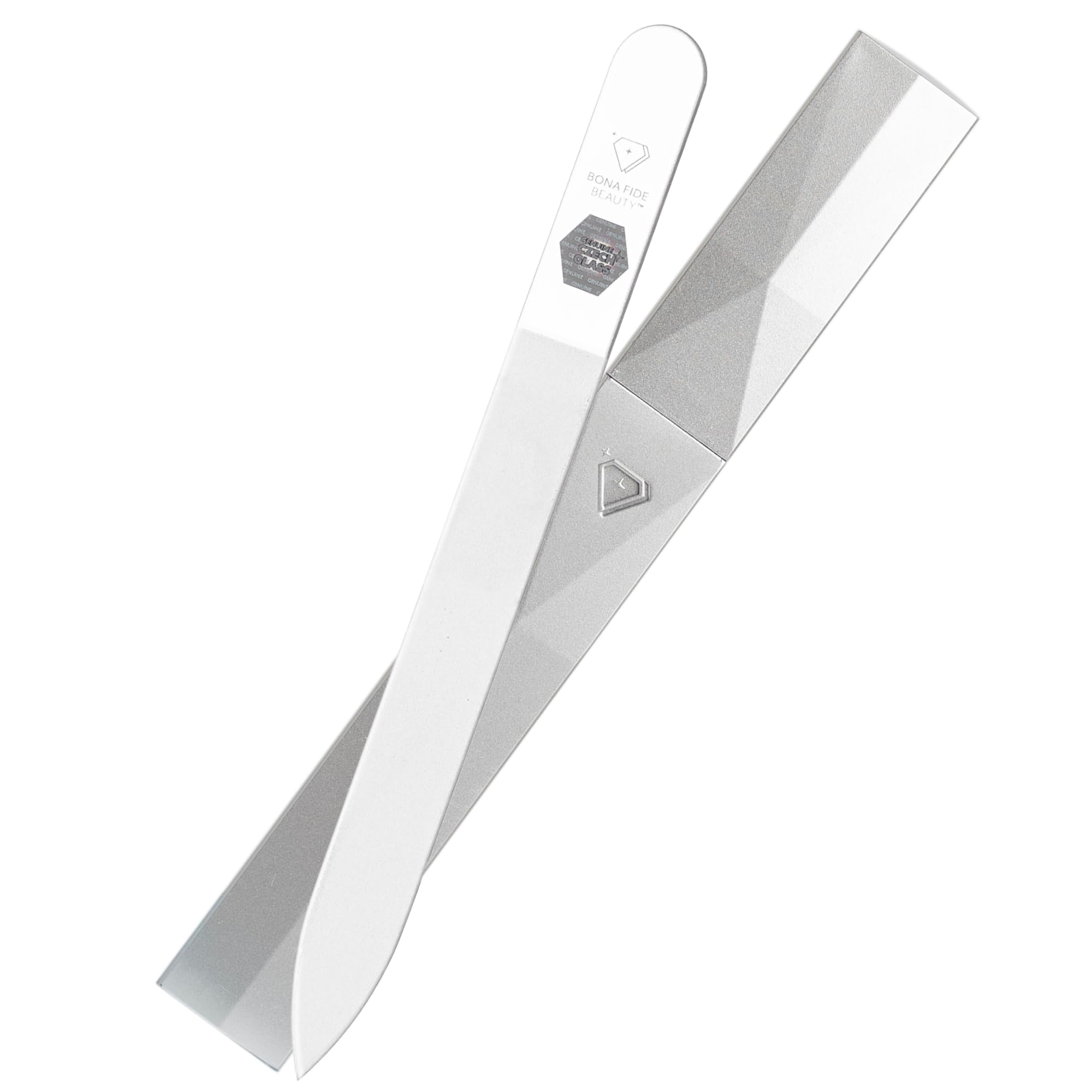 Bona Fide Beauty Czech Glass Nail File (Clear Color) with Silver Hardcase detail image 1
