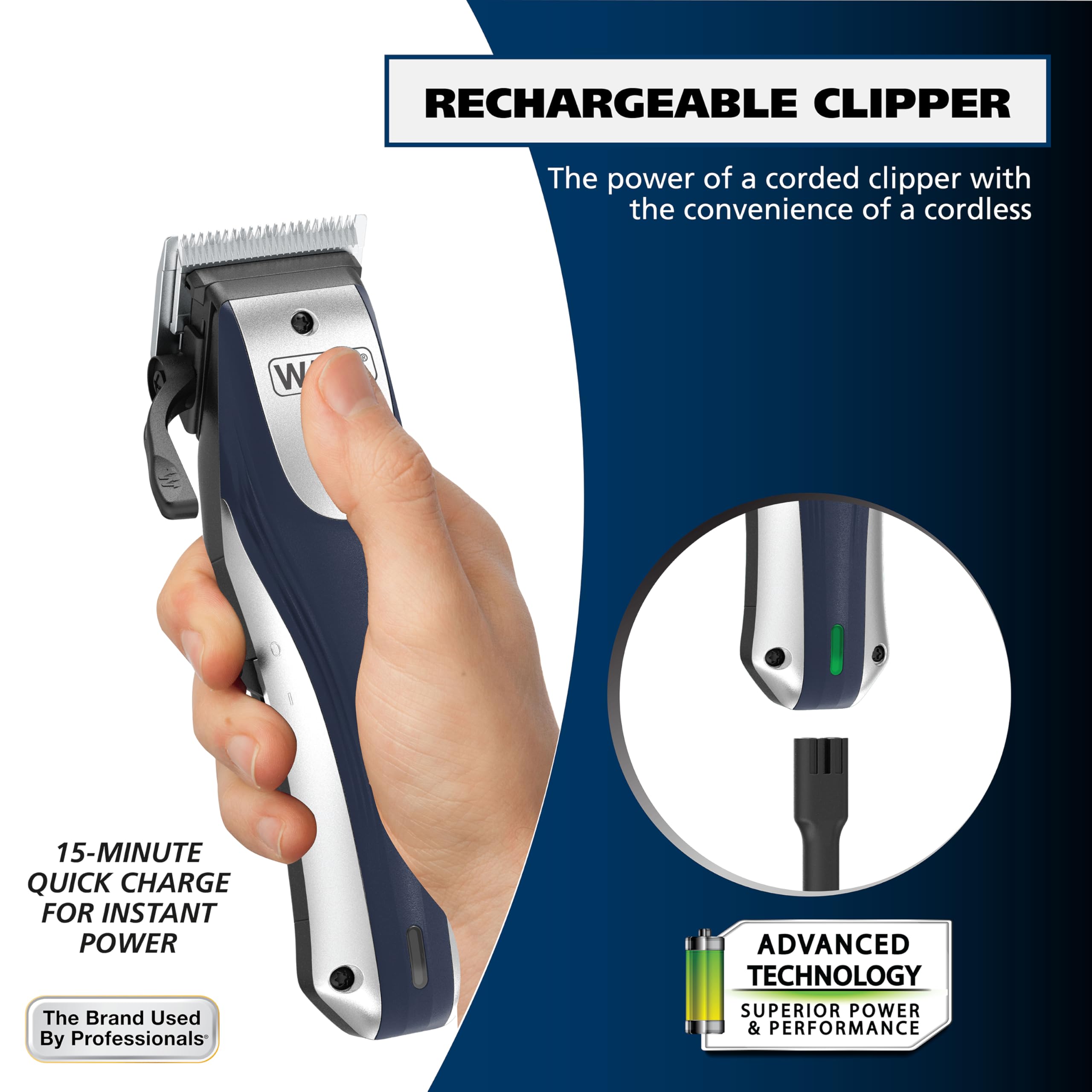Wahl Lithium Ion Pro Rechargeable Cordless Hair Clippers for Men, Women & Children with Smart Charge Technology - Model 79470 detail image 3