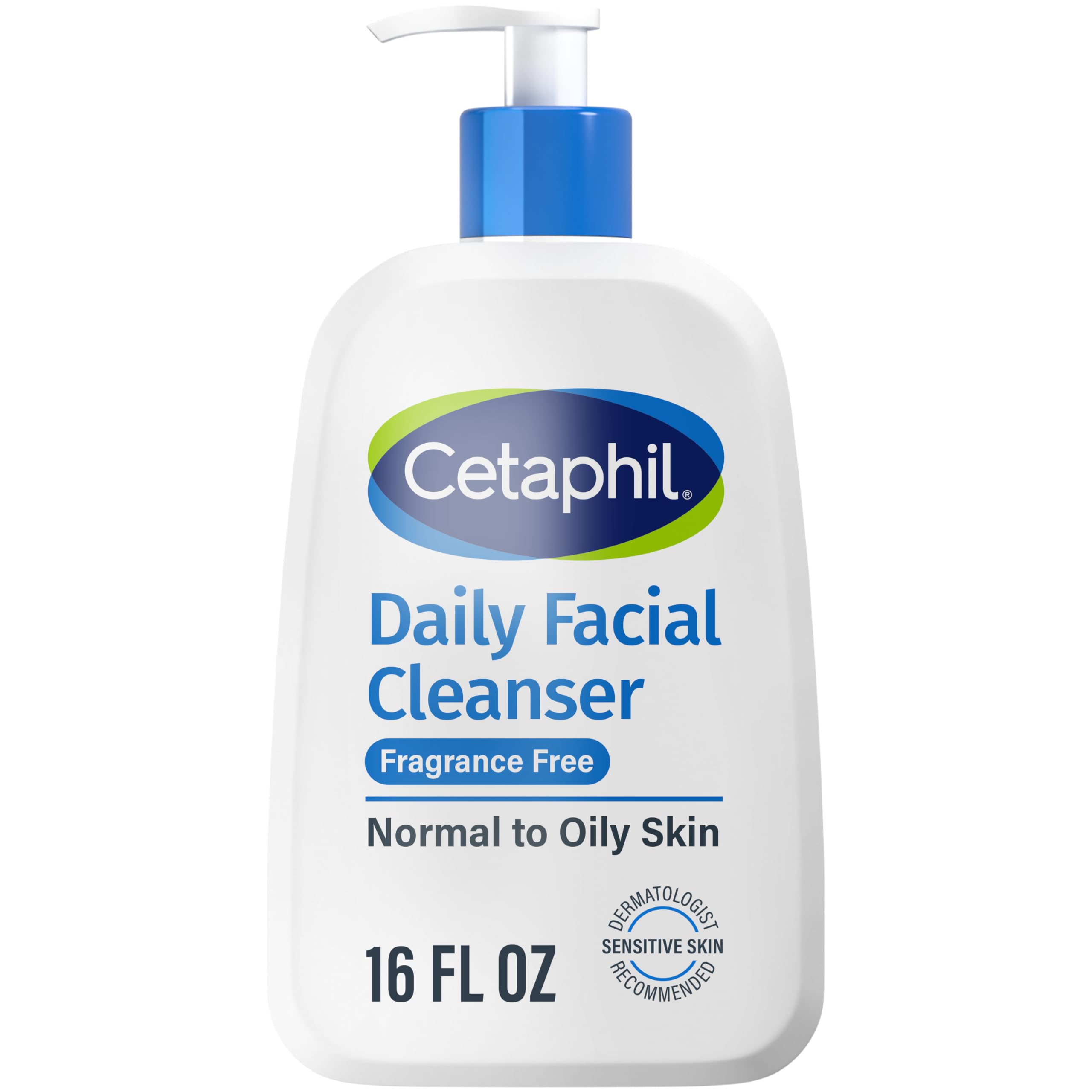 Cetaphil Face Wash, Daily Facial Cleanser for Sensitive, Combination to Oily Skin, 16 Oz, Fragrance Free, Gentle Foaming, Soap Free, Hypoallergenic detail image 1