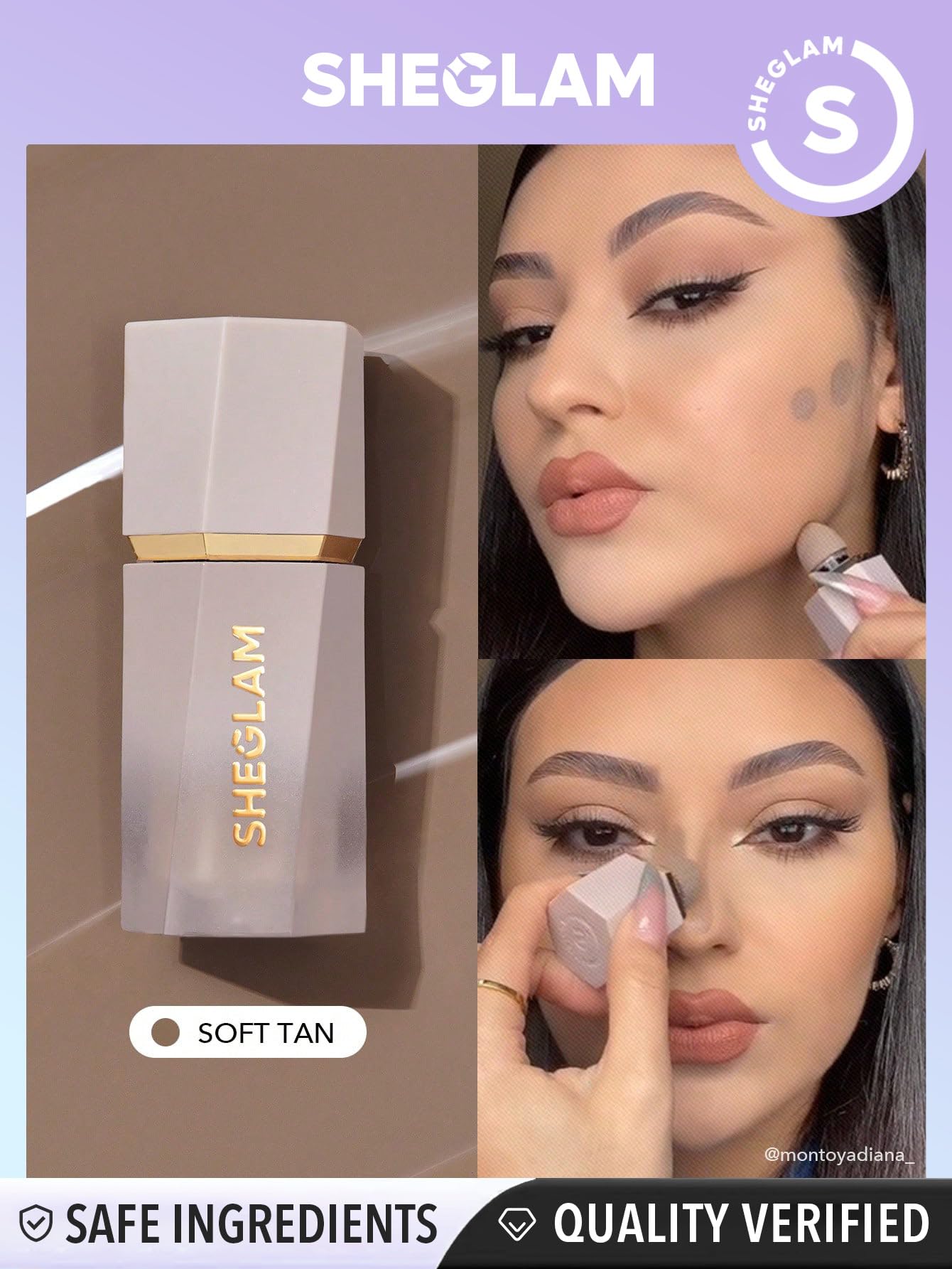 SHEGLAM Sun Sculpt Cool Toned Liquid Contour Stick, Long-Lasting Cream Bronzer - 01 Soft Tan detail image 2