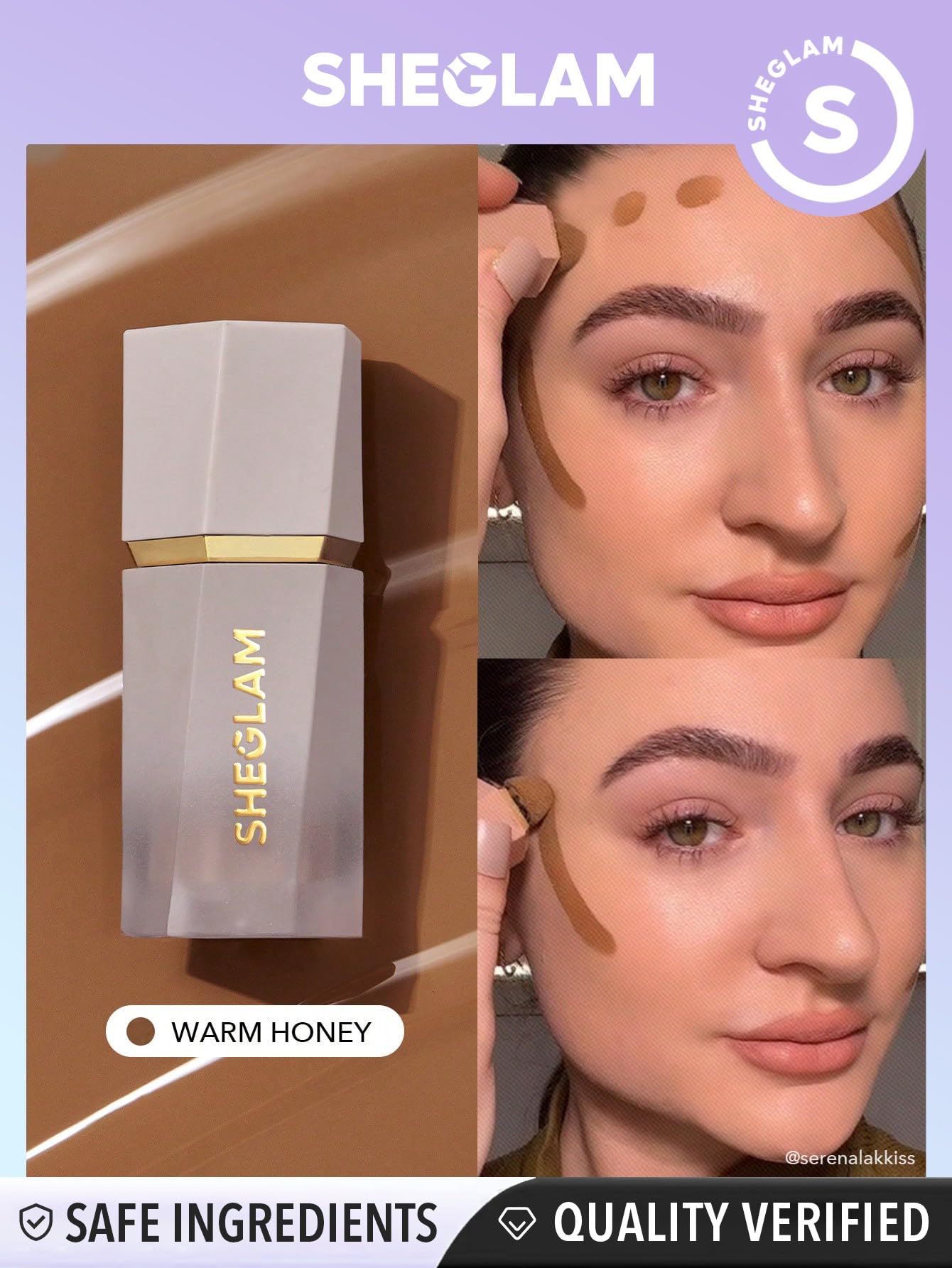 SHEGLAM Sun Sculpt Liquid Contour Stick - Long Lasting Cream Bronzer Makeup (Warm Honey) detail image 8