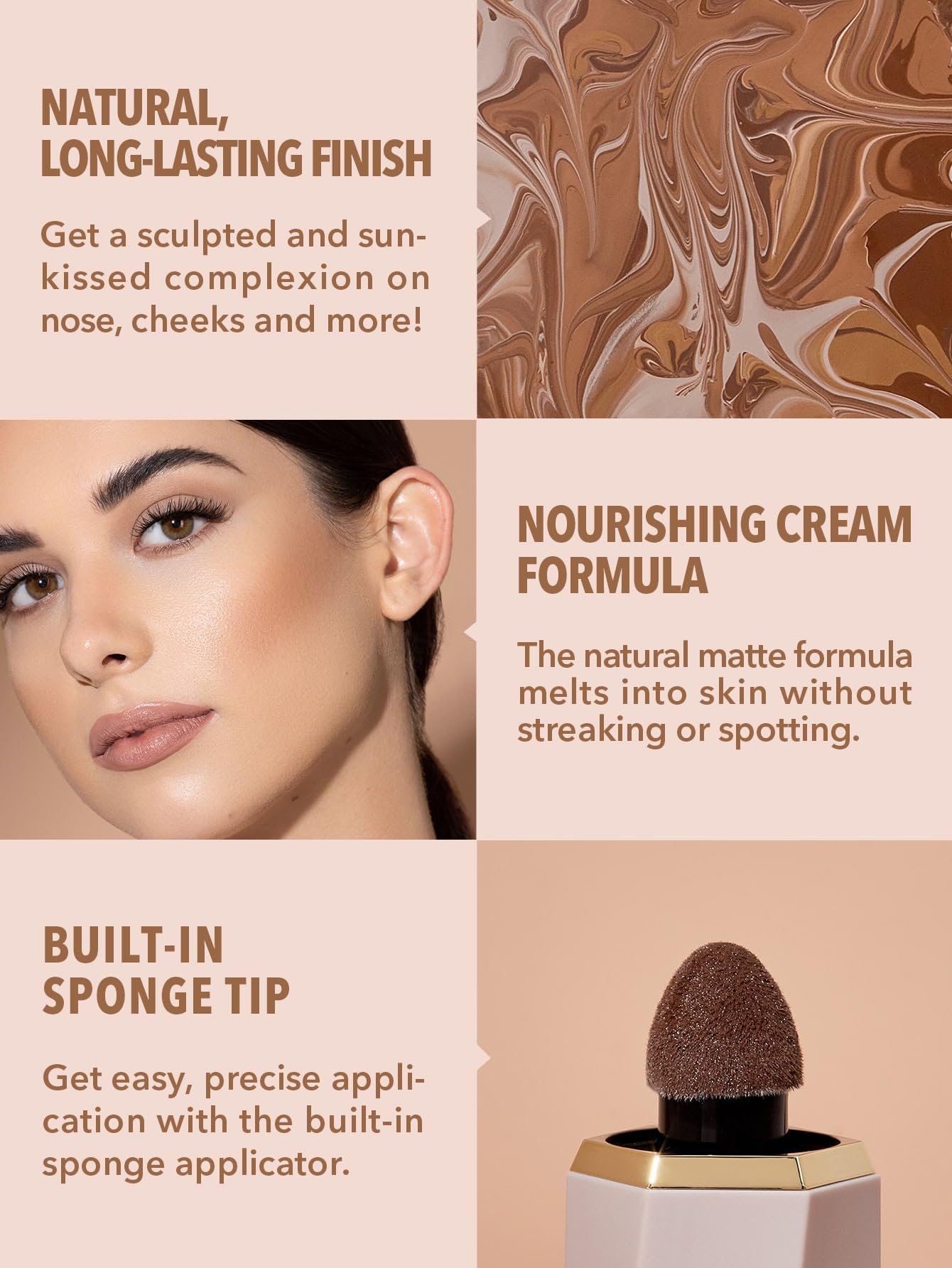 SHEGLAM Sun Sculpt Liquid Contour Stick - Long Lasting Cream Bronzer Makeup (Warm Honey) detail image 3