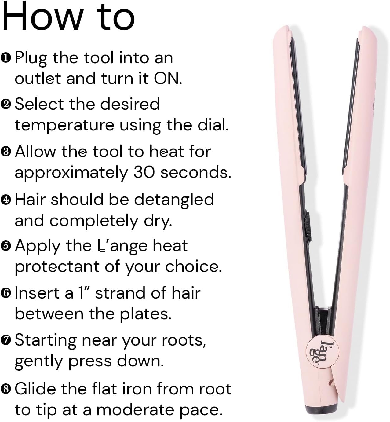 L'ANGE HAIR Le Ceramique 1-Pass Flat Iron Hair Straightener | Fast Heating Ceramic Flat Iron | Best Hot Tools Professional Hair Straightener to Lock in Moisture & Shine | (Blush) detail image 4
