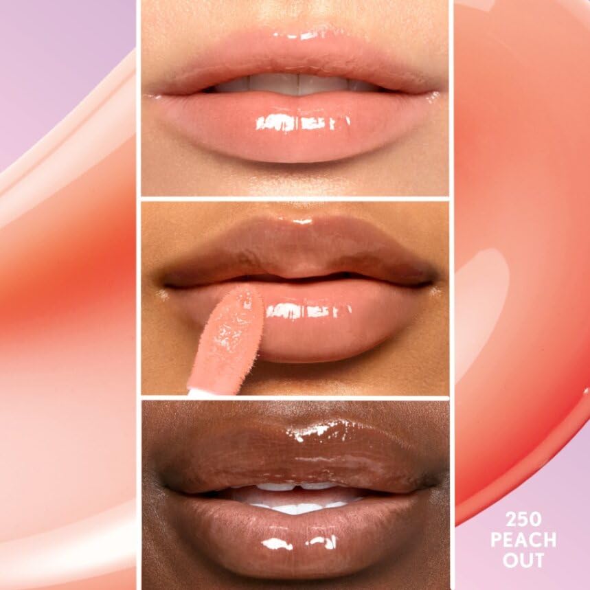 COVERGIRL Clean Fresh Yummy Lip Gloss, Sheer, Fórmula Vegana, 0. 33 fl oz — 250 Peach Out! detail image 8