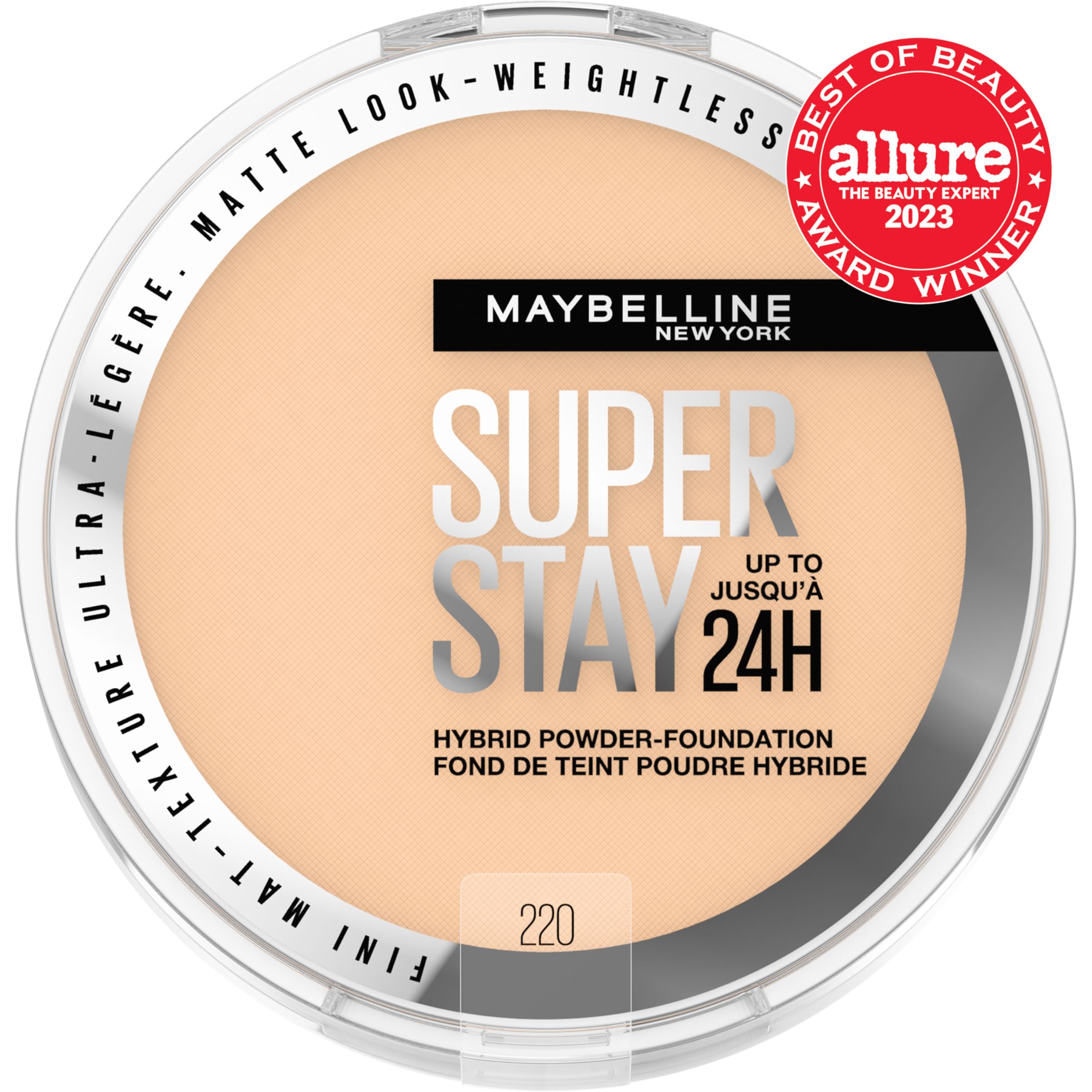 Maybelline Super Stay Up to 24HR Hybrid Powder-Foundation, Medium-to-Full Coverage Makeup, Matte Finish, 220, 1 Count detail image 2
