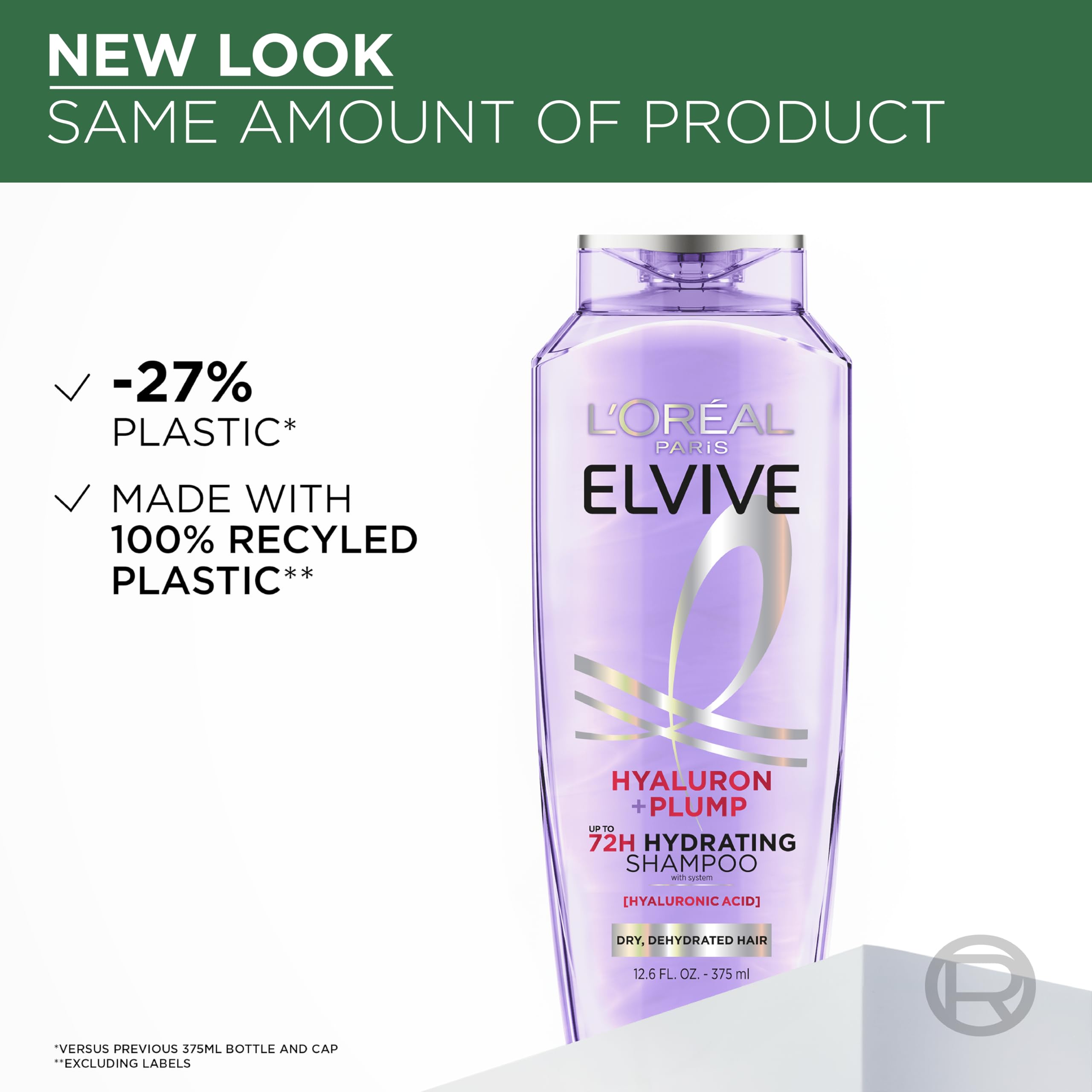 L'Oreal Paris Elvive Hyaluron Plump Shampoo, 12. 6 Fl Oz detail image 5