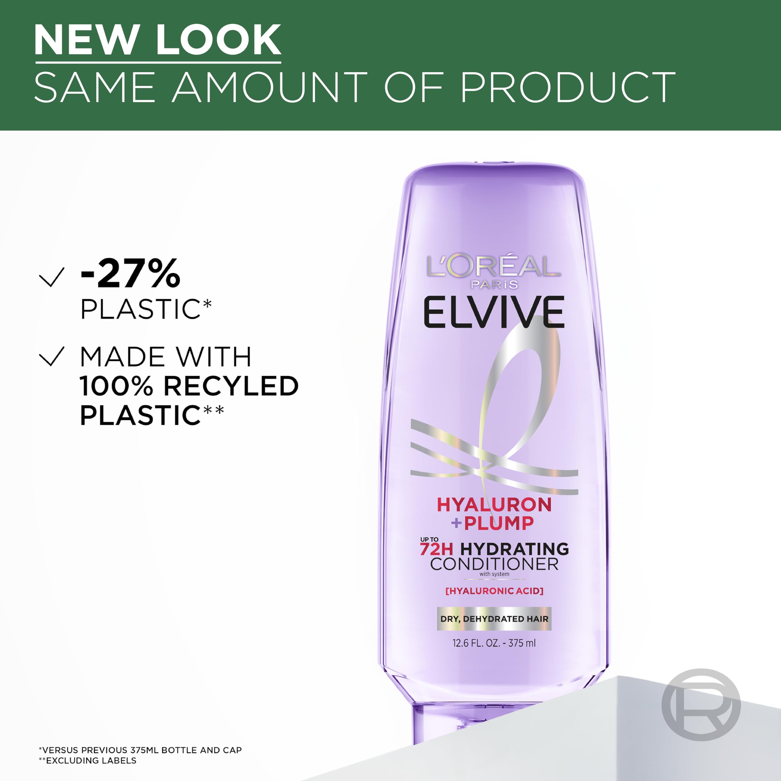 L'Oreal Paris Elvive Hyaluron Plump Conditioner, 12. 6 Fl Oz detail image 5
