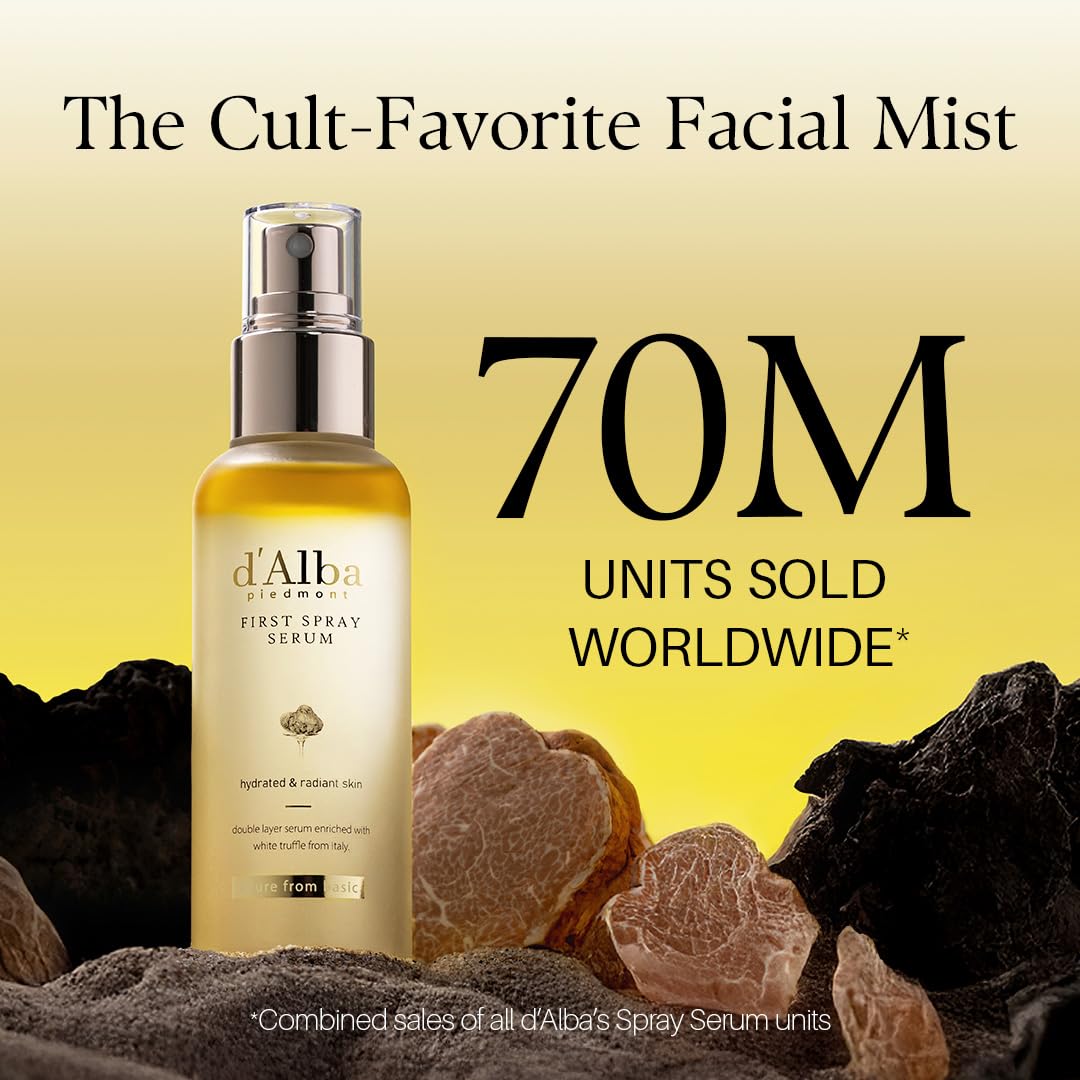 d'Alba Piedmont Italian White Truffle First Spray Serum (3. 38 fl oz) | Vegan Skincare, Hydrating Face Moisturizer, Makeup Setting Mist, Glow Serum, Non-Comedogenic, Korean Skincare detail image 2