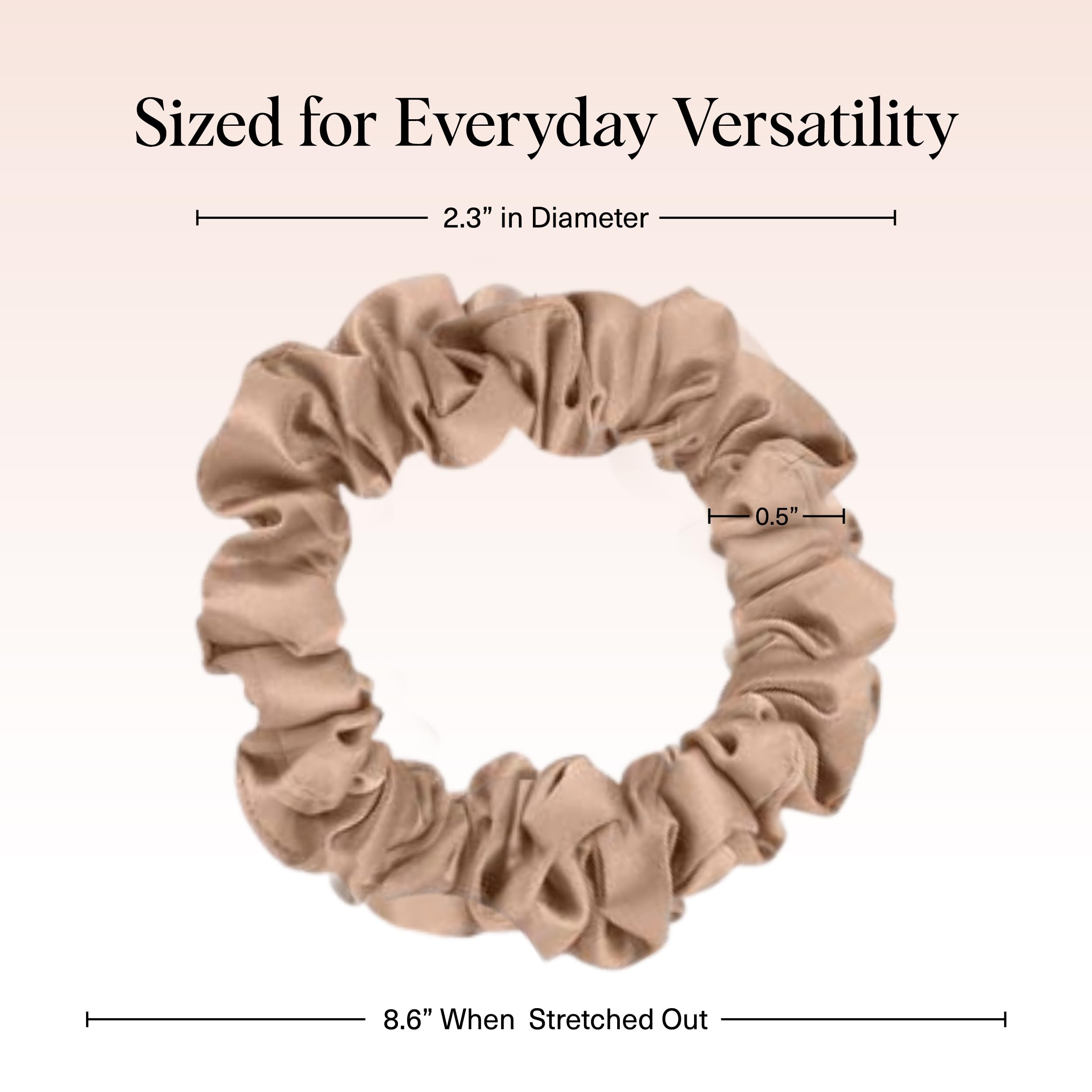 Kitsch Ultra-Petite Satin Scrunchies for Women - Eucalyptus, 6 pcs detail image 2