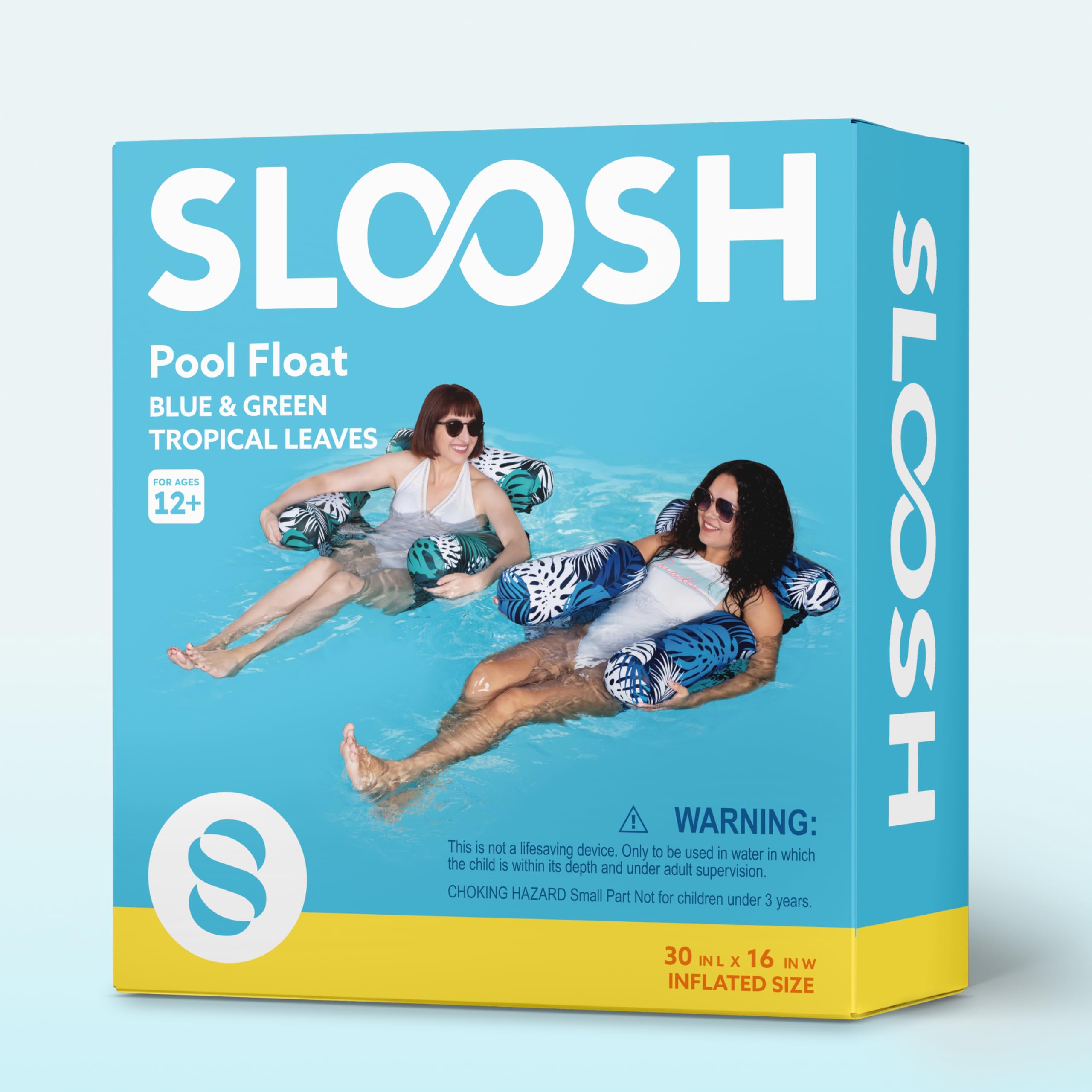 SLOOSH Inflatable Pool Floats for Adults — 2-Pack Floating Lounge Chairs with Fabric Cover & Mesh Sling detail image 9
