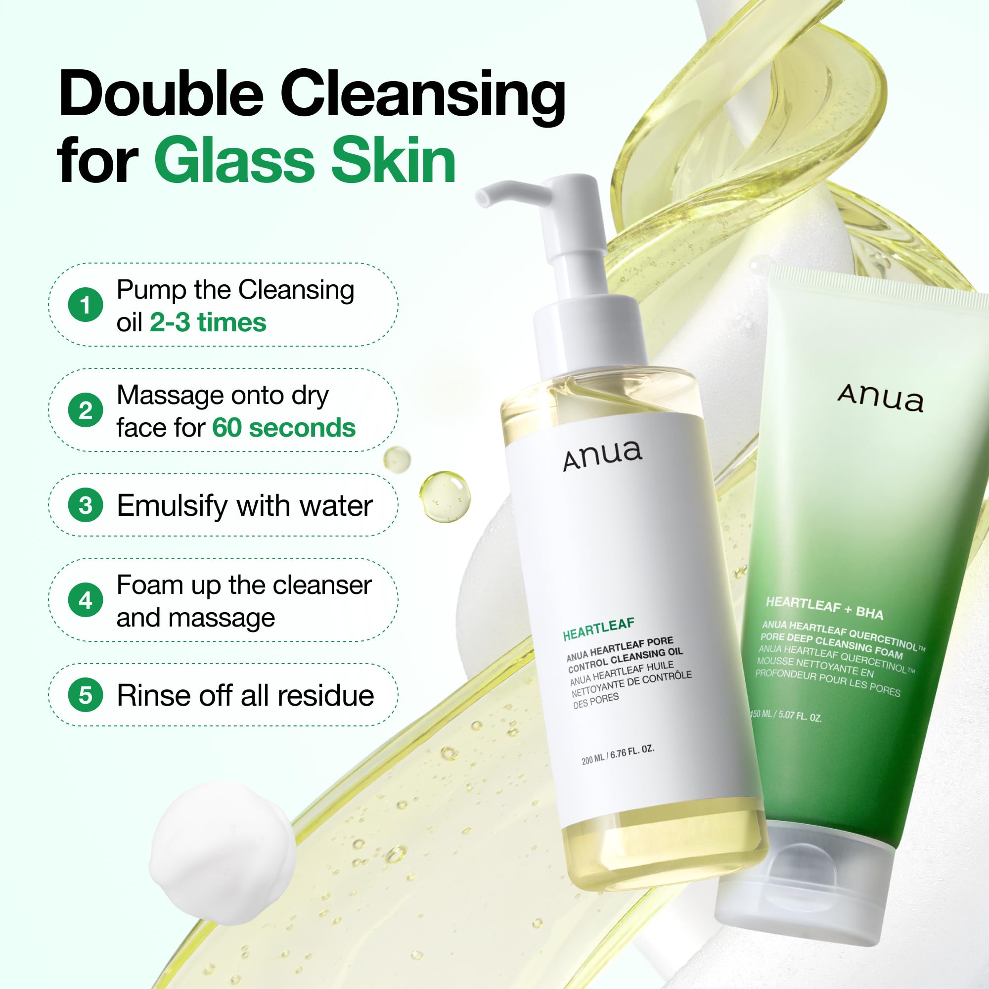 Anua Heartleaf Pore Control Cleansing Oil – Gentle Melting Oil Cleanser for Face, Sebum & Makeup Remover, Safe for All Skin Types, Daily Hydrating Cleanser (6. 76 fl oz) detail image 8
