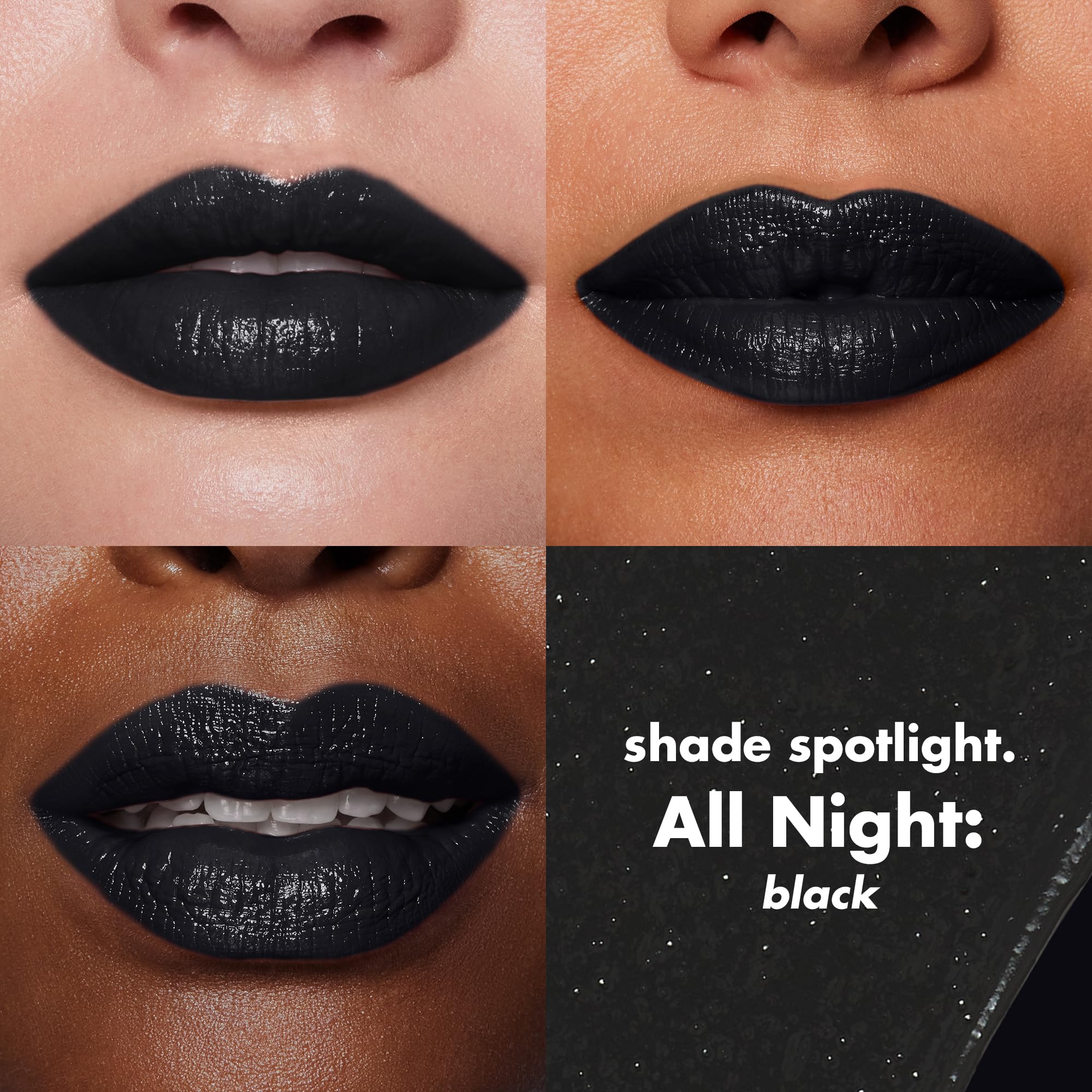 e. l. f. O Face Satin Lipstick, Richly Pigmented, Nourishing & Long-Lasting Creamy Lipstick, Infused With Jojoba, Vegan & Cruelty-Free, All Night detail image 2
