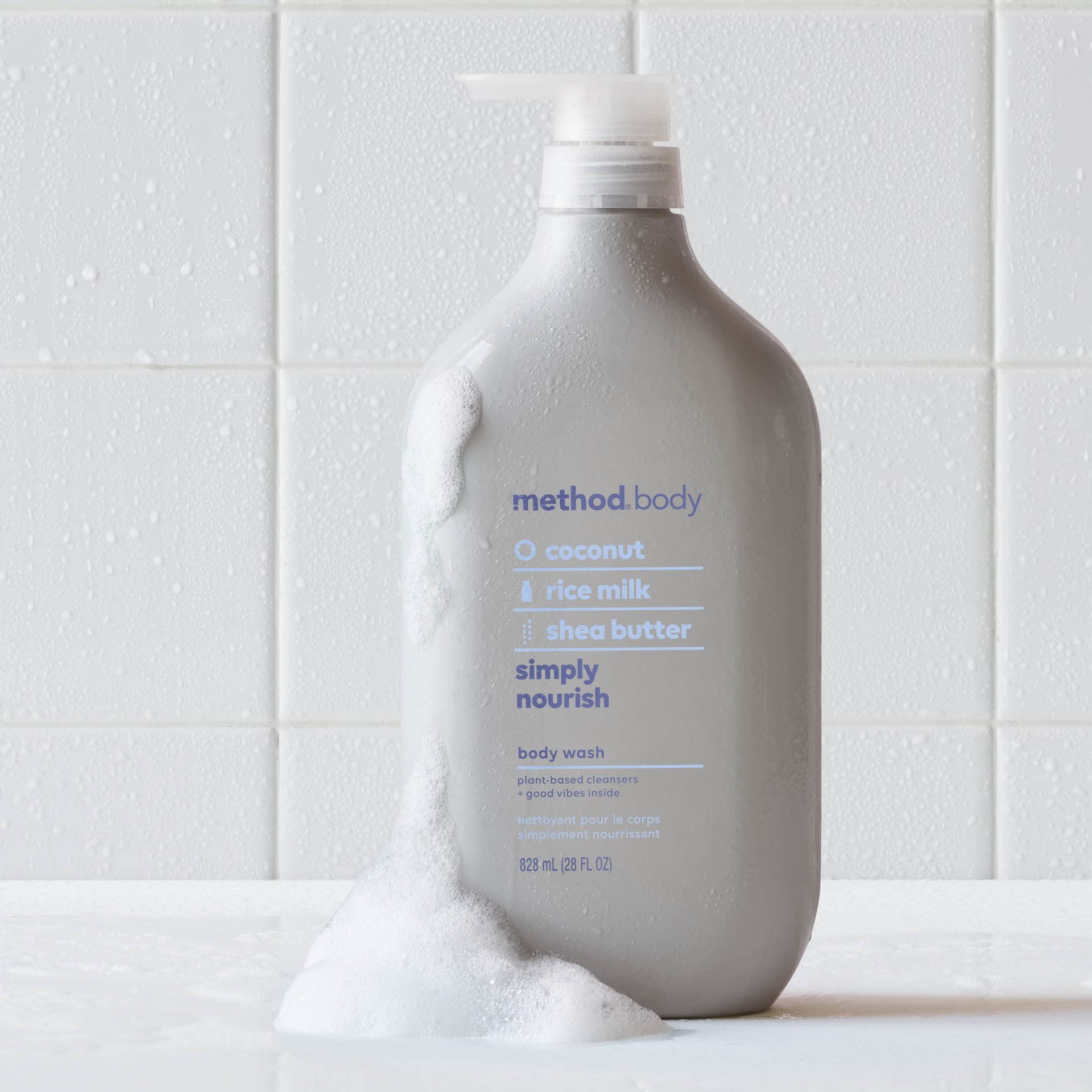 method Body Wash, Simply Nourish - Leaves Skin Feeling Soft & Moisturized, Made Without Parabens, Notes of Coconut, Rice Milk & Shea Butter, 28 Fl Oz detail image 6
