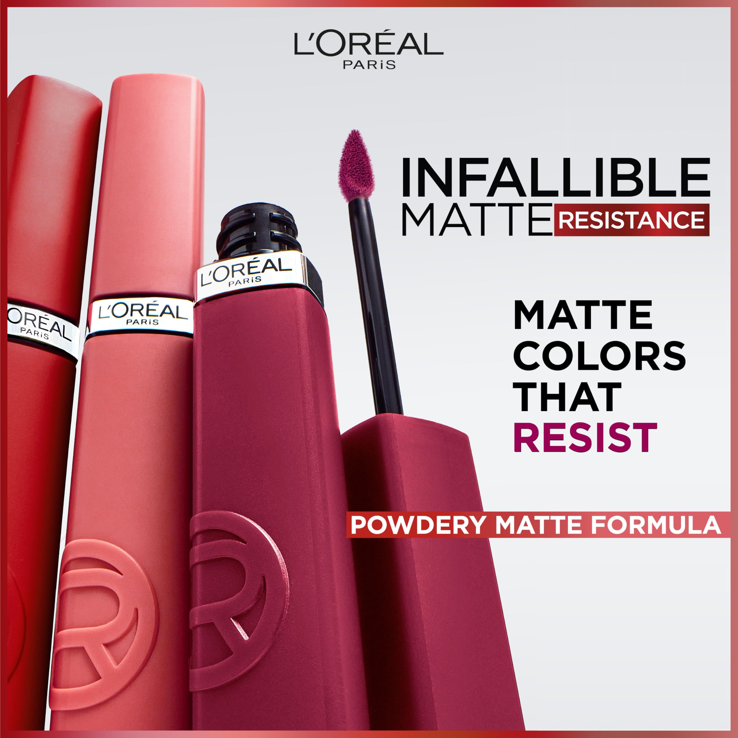 L'Oreal Paris Infallible Matte Resistance Liquid Lipstick, up to 16 Hour Wear, Snooze Your Alarm 115, 0. 16 Fl Oz detail image 2