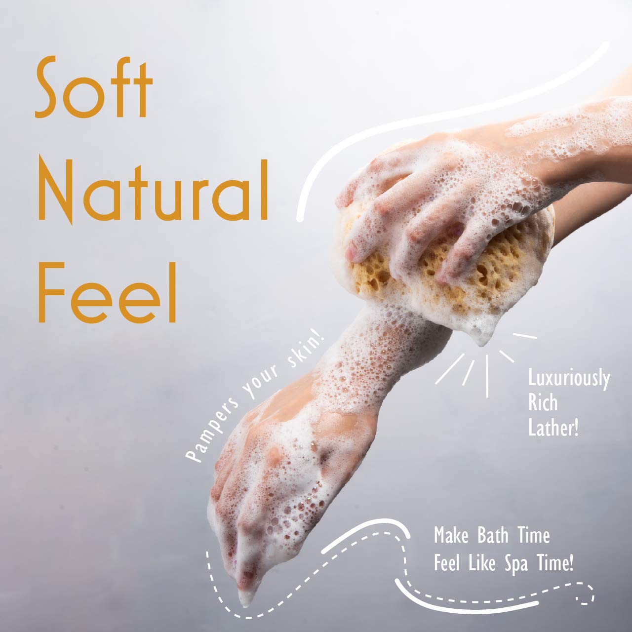 myHomeBody Esponja de Baño, Lufa de Espuma, Esponja de Ducha para el Cuerpo, Curva, Paquete de 2 detail image 5