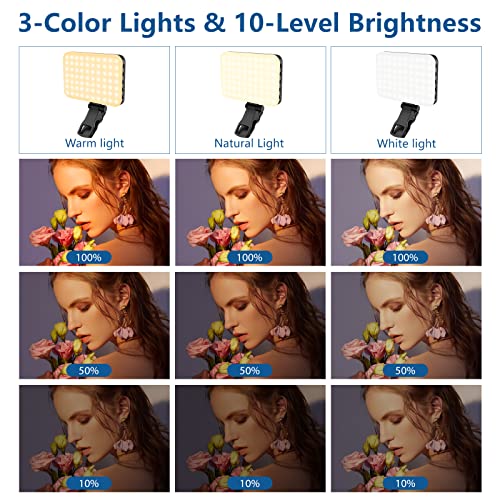 ALTSON 60 LED Portable Selfie Light Video Conference Lighting with Clip & Camera Tripod Adapter Rechargeable 2200mAh CRI 97+, 3 Light Modes for Phone iPhone Webcam Laptop Photo Makeup detail image 9