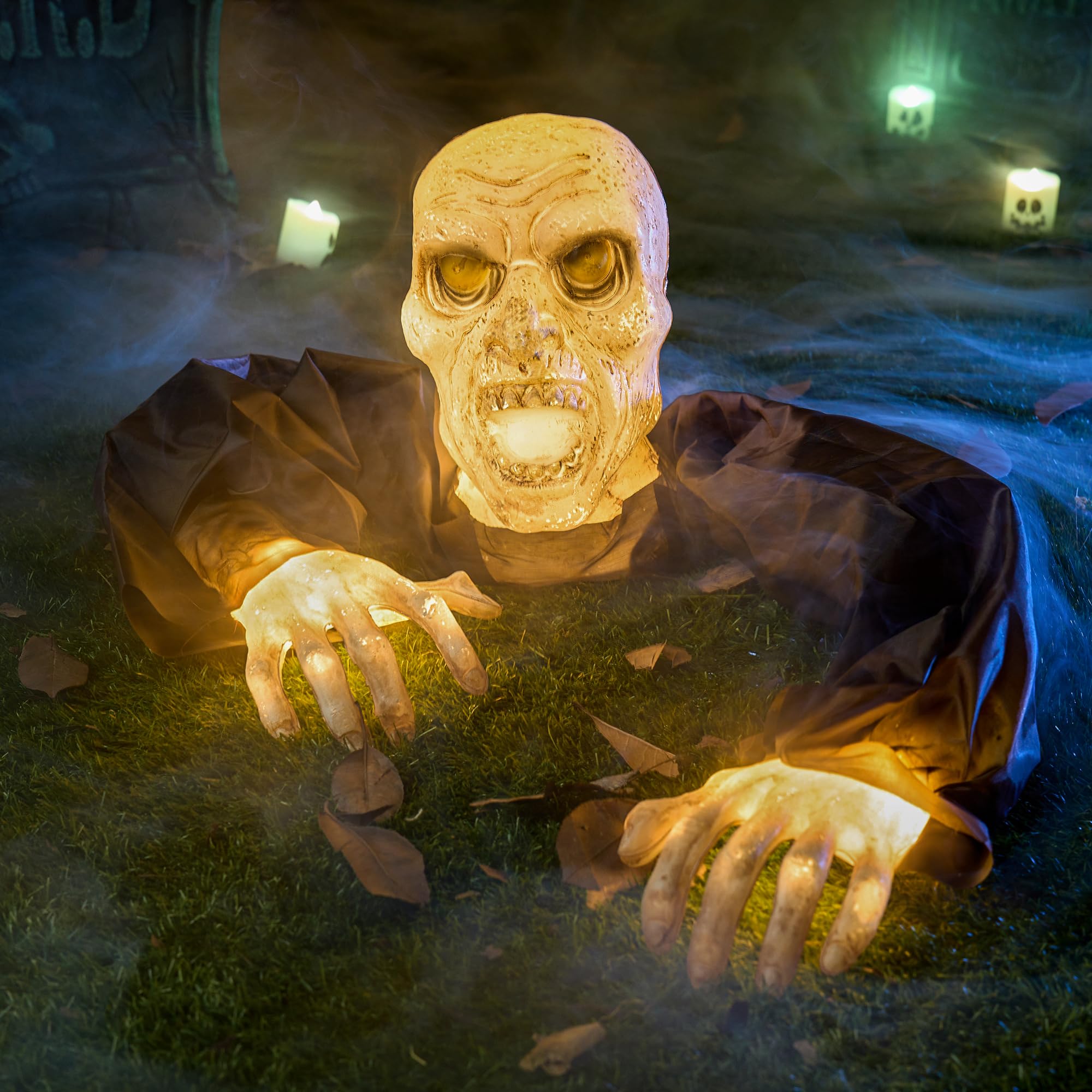 JOYIN 20. 5" Halloween Outdoor Light-Up Zombie Grave Digger – Illuminated Yard Tombstone Decoration detail image 1