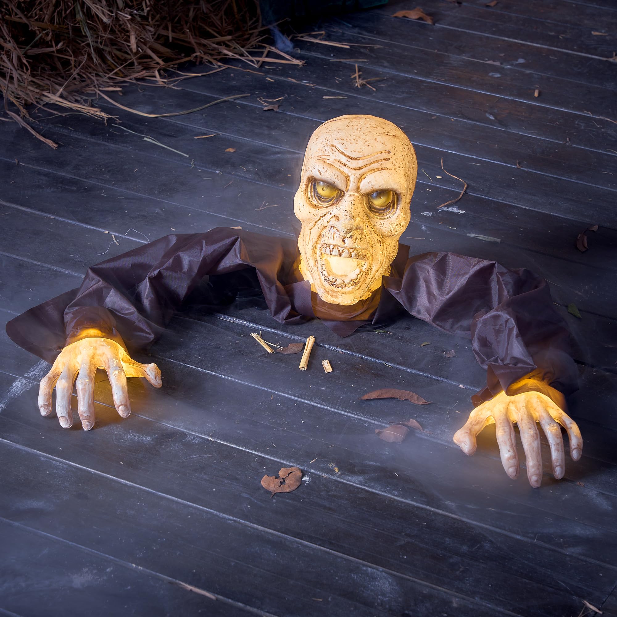 JOYIN 20. 5" Halloween Outdoor Light-Up Zombie Grave Digger – Illuminated Yard Tombstone Decoration detail image 6