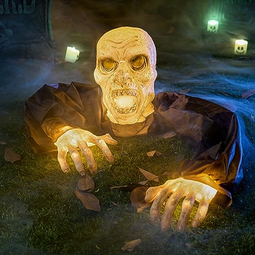JOYIN 20. 5" Halloween Outdoor Light-Up Zombie Grave Digger – Illuminated Yard Tombstone Decoration detail image 8
