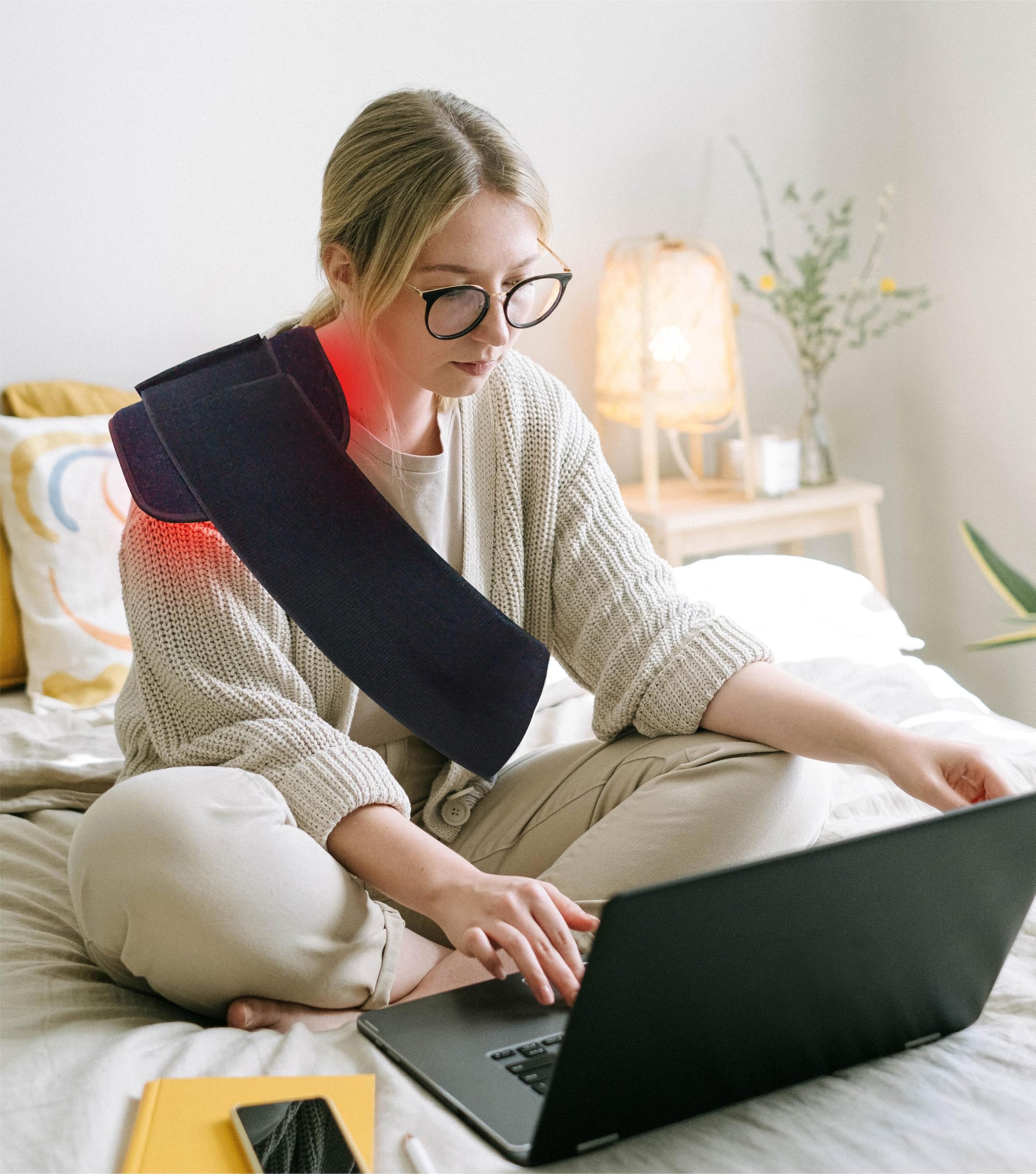 Red Light Therapy Pad for Body Back Knee Shoulder Hands Feet Portable 660nm 850nm Home Use 3 Chips in 1 Infrared Wrap Belt Gift for Women Men (Corded) detail image 6