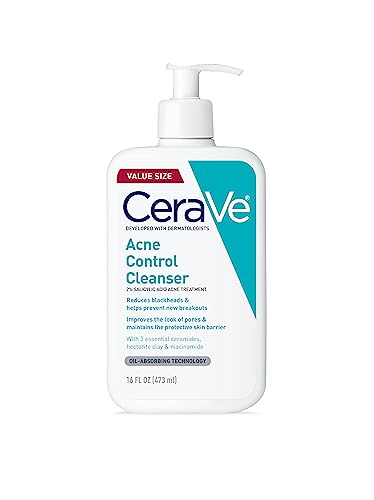 CeraVe Acne Control Cleanser, 2% Salicylic Acid Treatment Formulated With Niacinamide + Ceramides + Oil Absorbing Clay, Gentle Face Wash Helps Clear & Prevent Acne, Fragrance Free, 16 Ounce detail image 9