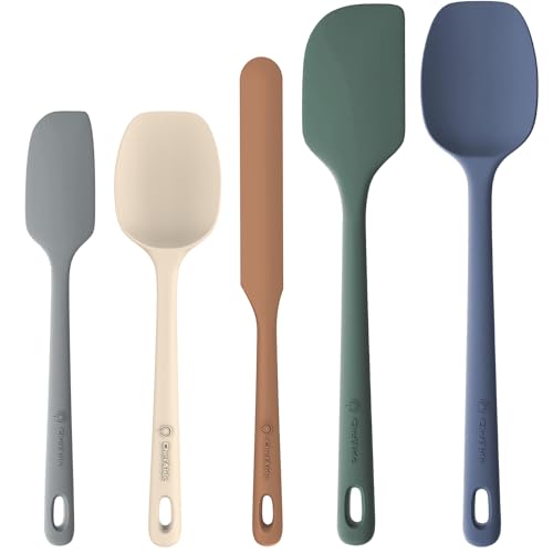 Juego de 5 espátulas ChefAide de silicona 100% apta para alimentos con mangos ergonómicos, resistente al calor hasta 600°F — Seguro para utensilios antiadherentes detail image 8