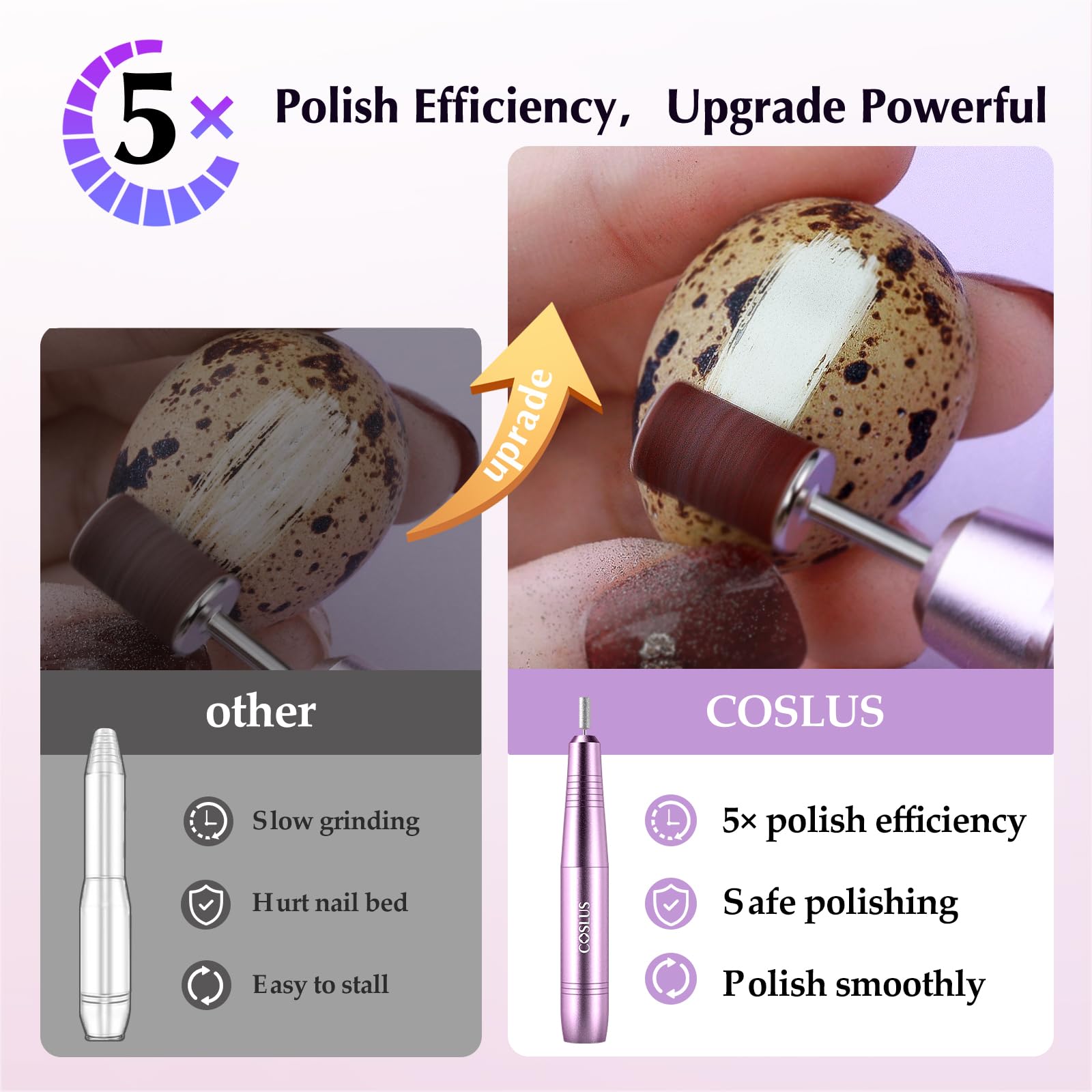 COSLUS C40 Electric Nail Drill Kit — Portable Pen-Style Nail File with Adjustable Speed detail image 2