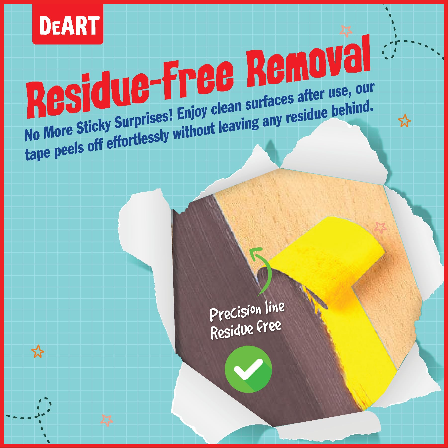 DEART 8X Colored Masking Tape, 33 Ft x 1 inch Colored Painters Tape for Arts & Crafts Labeling or Coding, Craft Supplies Color Tape Rolls, Colorful Masking Craft Tape, Lab Tape detail image 6